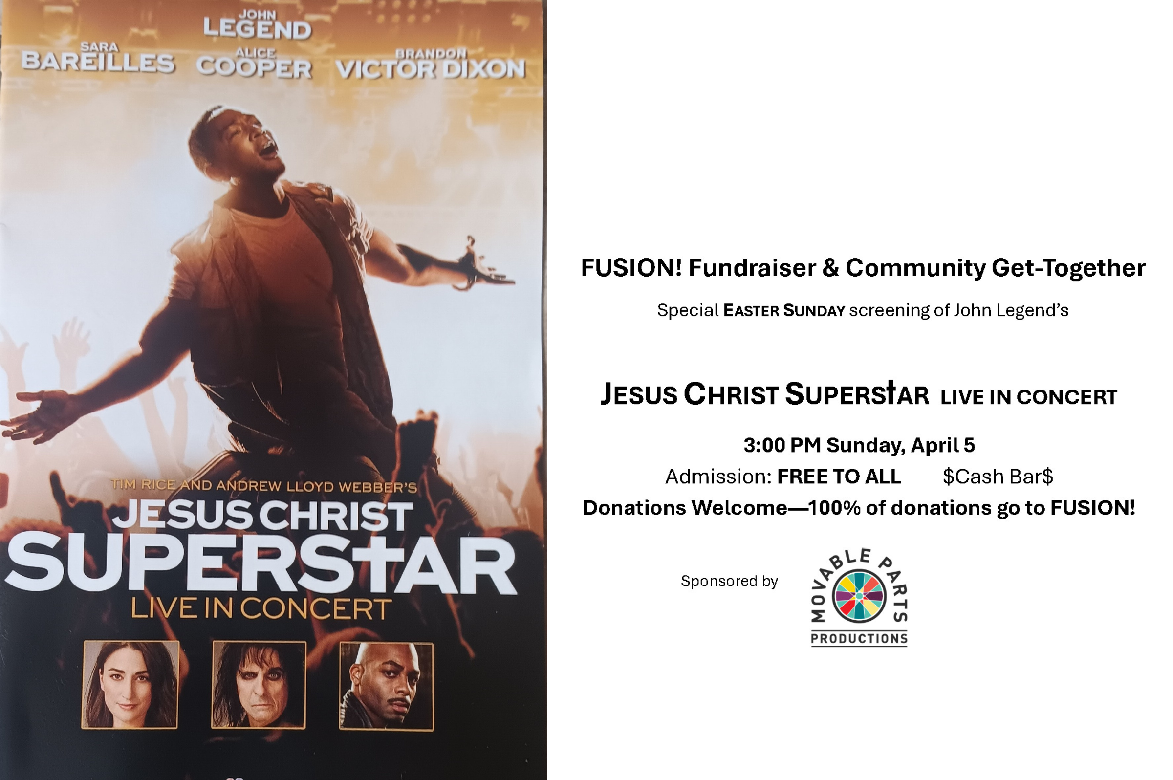 EASTER SUNDAY Screening of John Legend’s Jesus Christ Superstar–Live in Concert