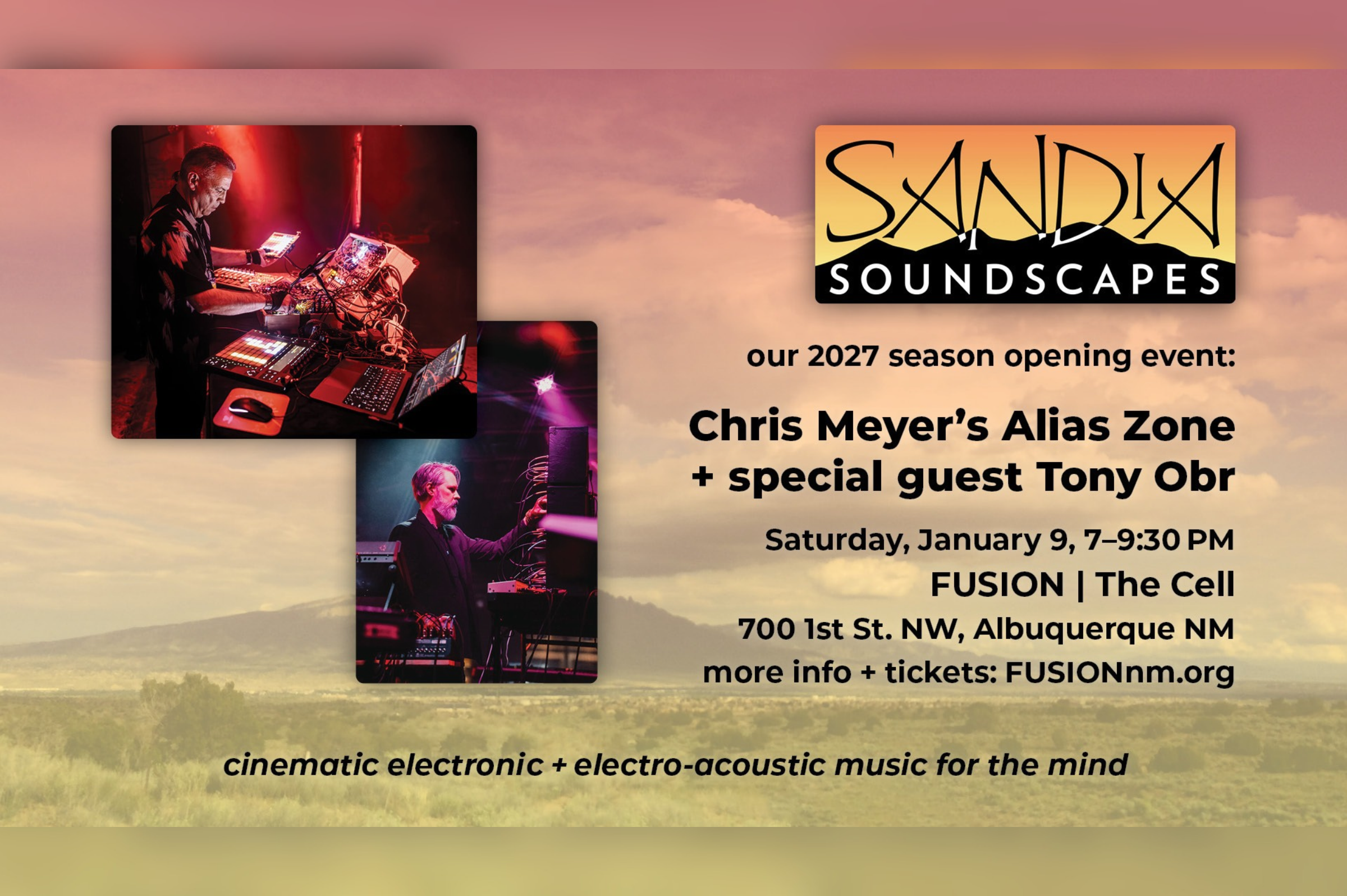 Sandia Soundscapes presents Chris Meyer’s Alias Zone + Tony Obr