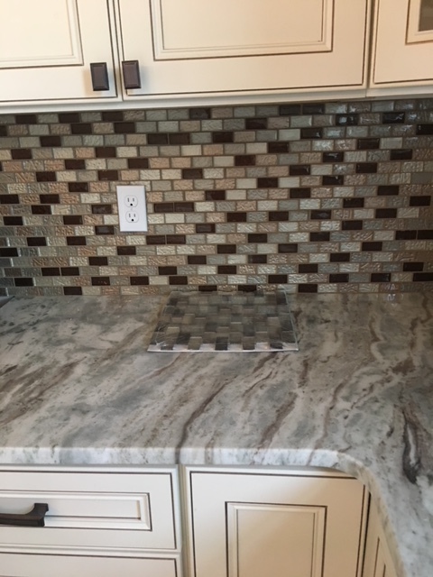 Kitchens K D Tileworks Inc, Gap Between Granite Countertop And Tile Backsplash