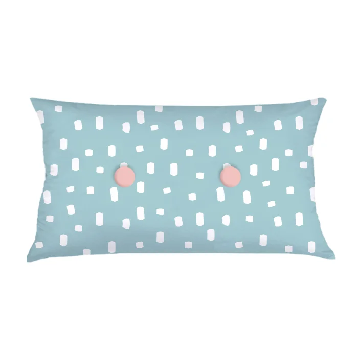 ALMOFADA DROPS | aCQUA BOTÕES ROSA | 48X28CM | R$145,00 COD: KIDS_AQ _ 0001 CAPAS NÃO PODEM SER VENDIDAS SEPARADAMENTE.