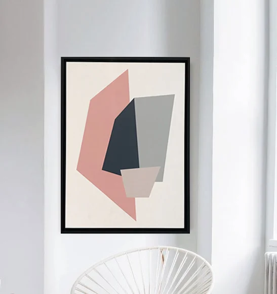 Tela série traços - tamanho 40 x 53cm | moldura CANALETA preta - R$359,00 COD: TL_NM_0005