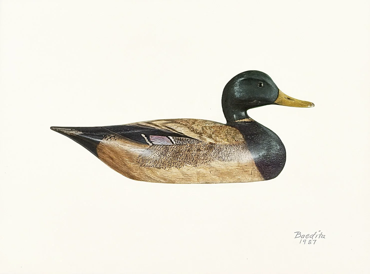 Elmer Crowell Mallard Drake Decoy – Acrylic