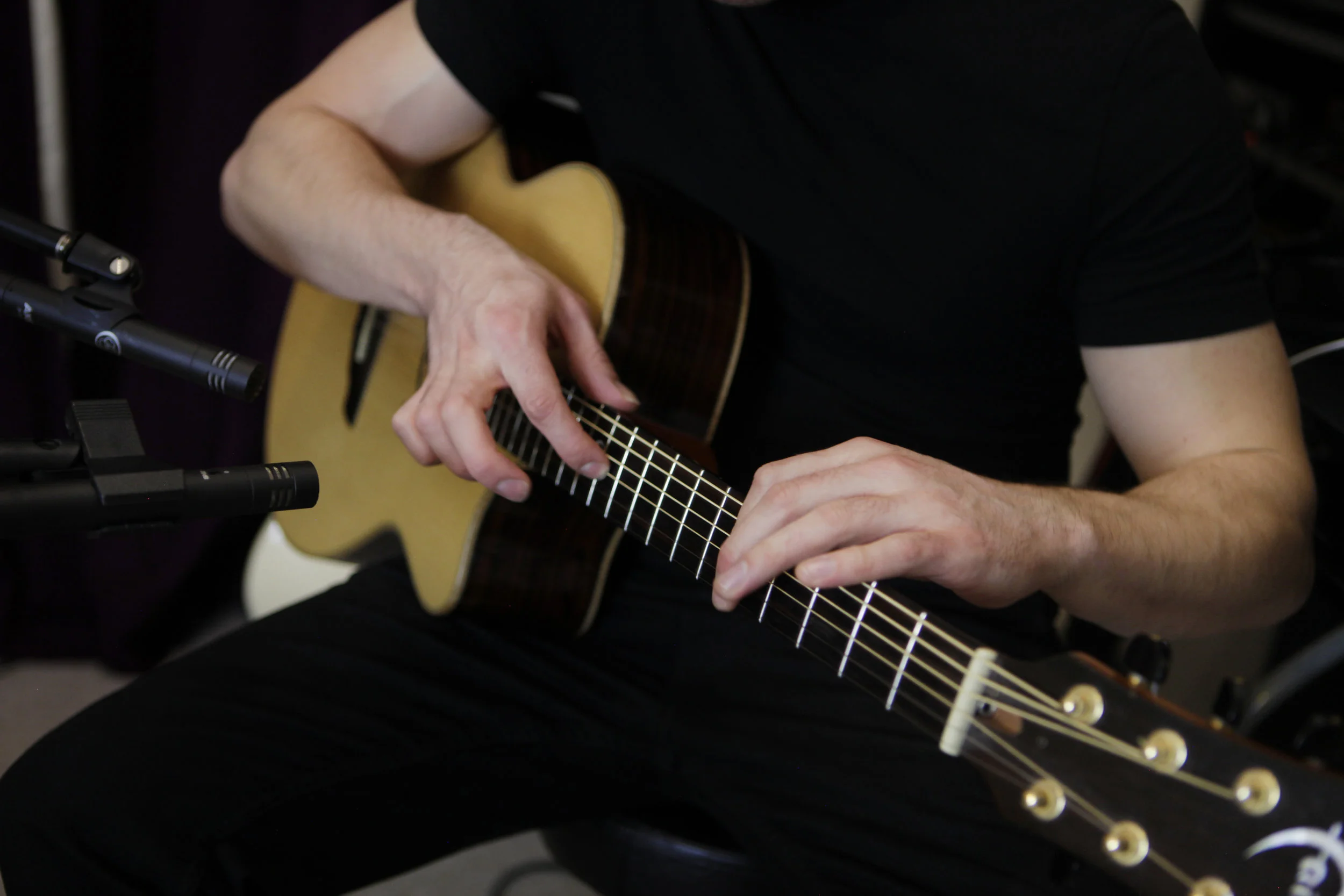 Patrick recording at his Canary Wharf studio