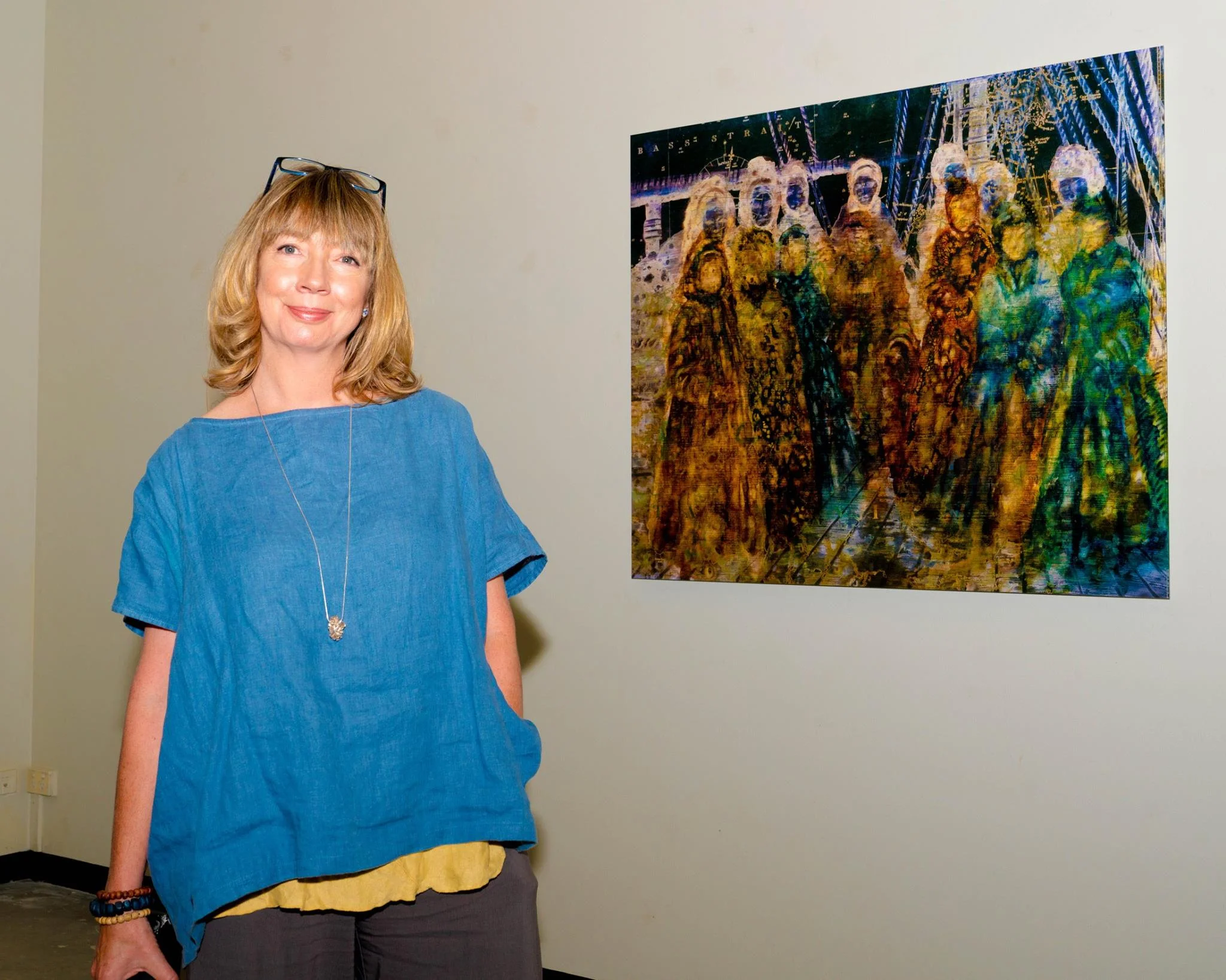 Winner Anne Morrison with her work 'The Crossing'