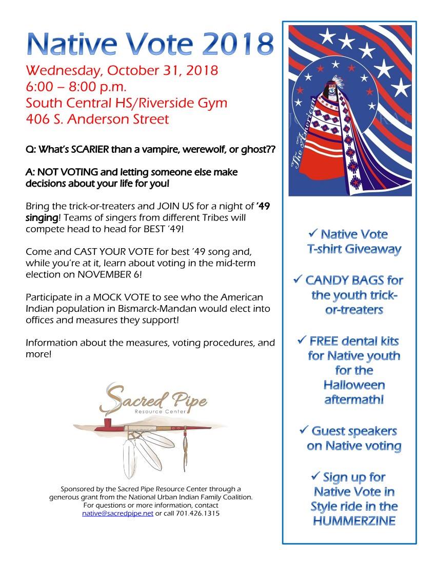10.31.18 // Sacred Pipe Halloween + Native Vote Event