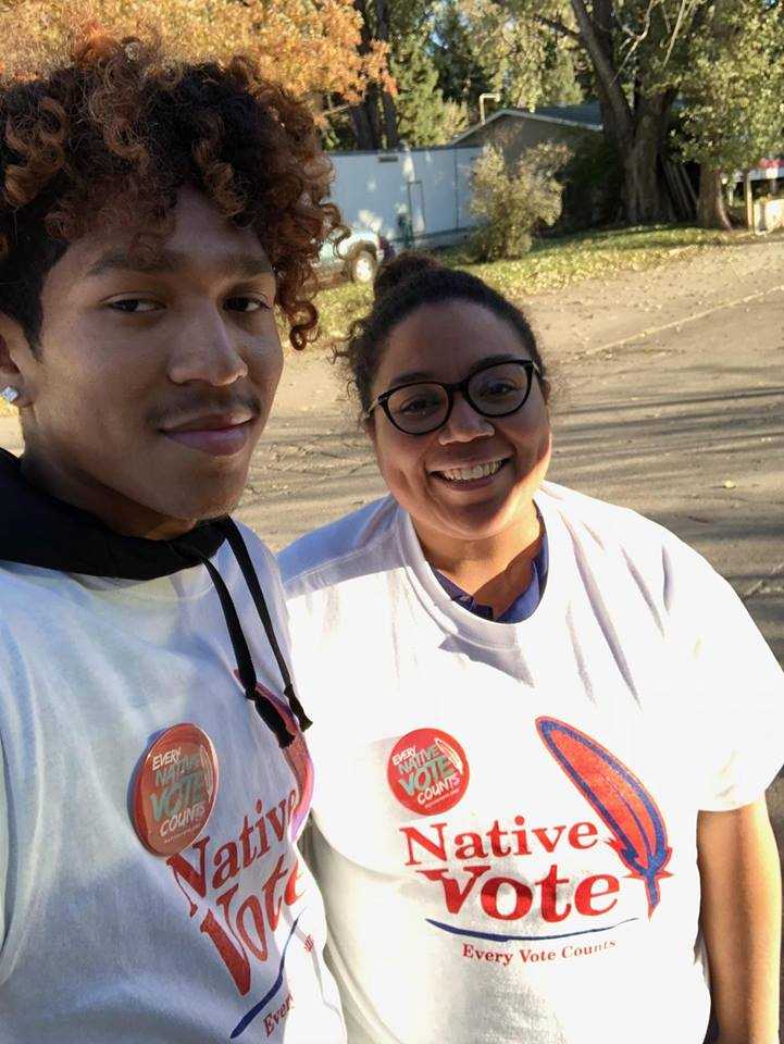 Volunteers went door-to-door from Sacred Pipe Resource Center in Bismarck, North Dakota.