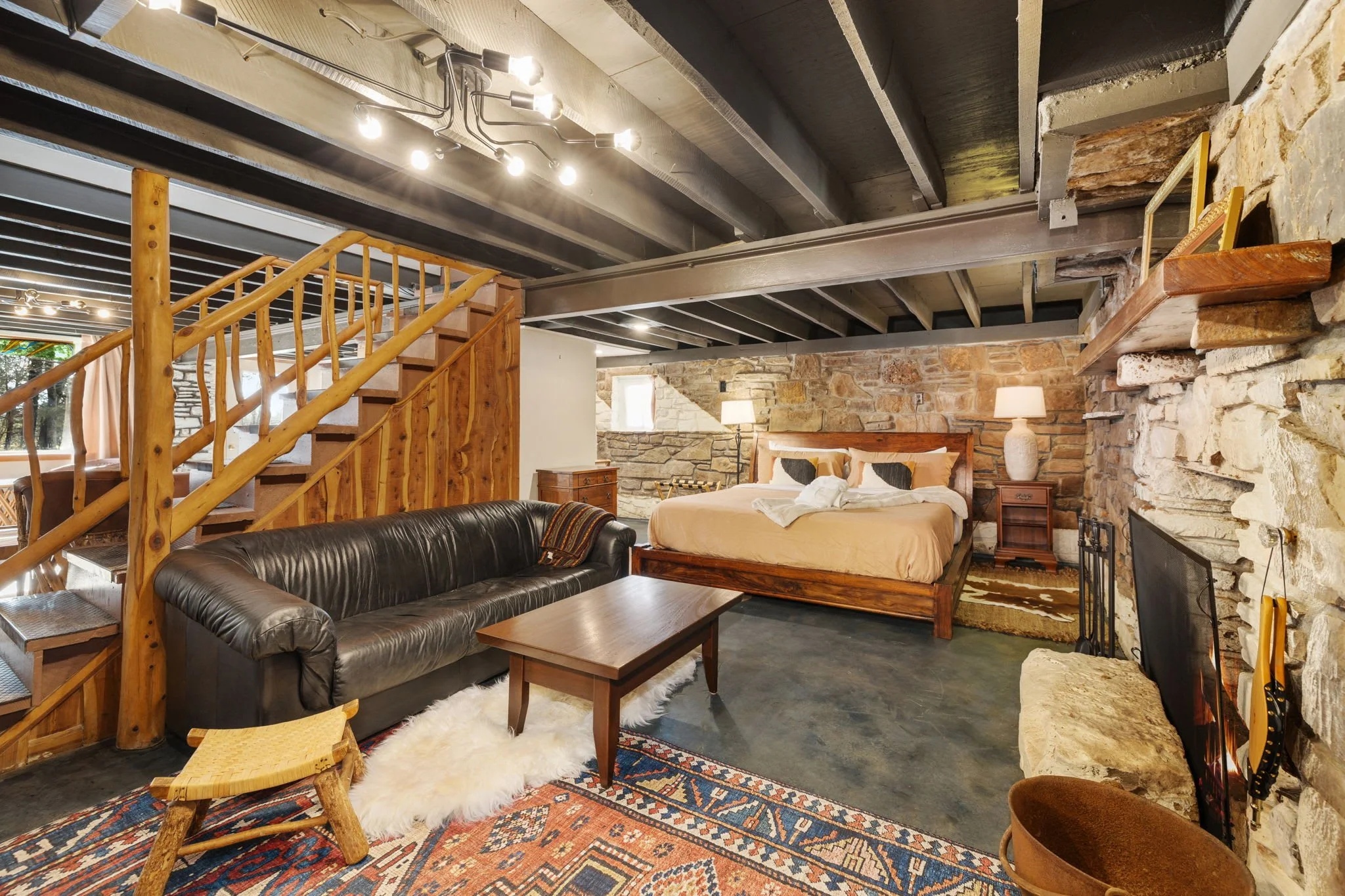 Opposite of the sitting area, is the second of two bedrooms in the main house.