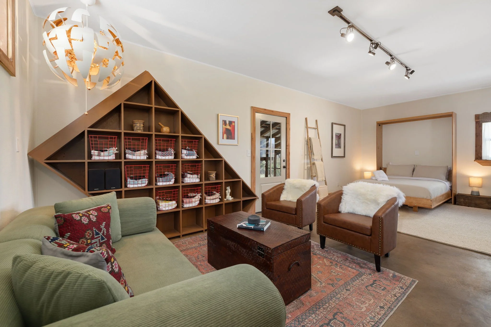 Common space with a fun seating area.