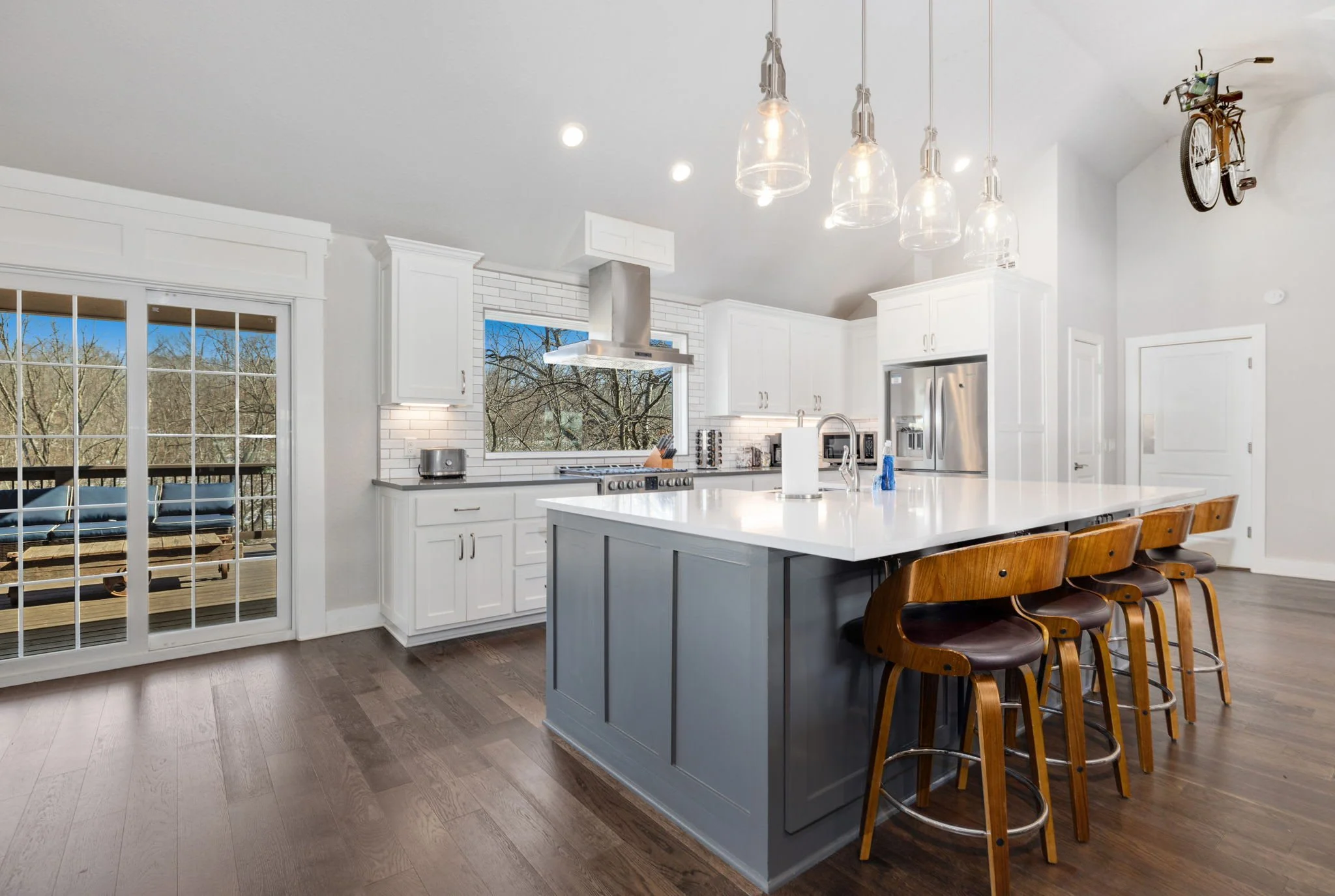 The kitchen is fully stocked to whip up a meal or just a good cup of coffee.