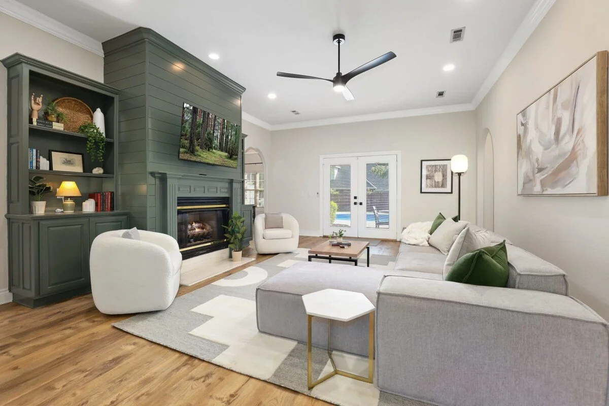 Through the entryway, relax in our spacious living room.