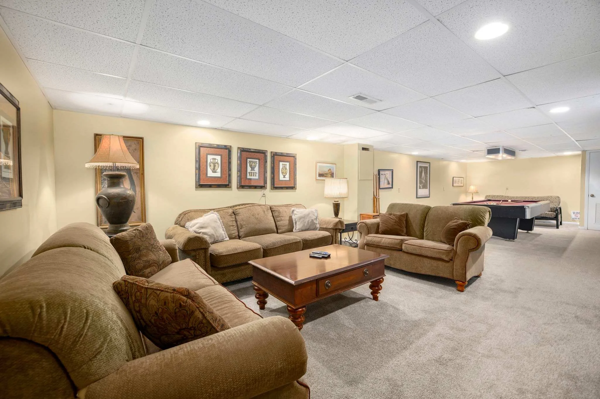 Downstairs, you'll find our second living space.