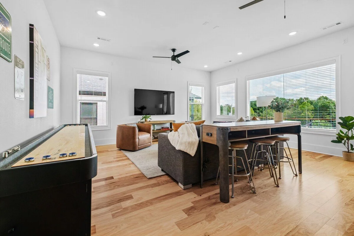 Gather to watch a movie on one of four 75-inch Smart TV as you wind down for the night.