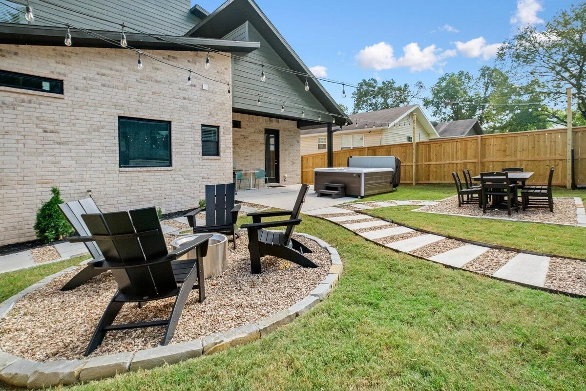 Solo Stove Fire Pit Area, and String Lights to light up the entire yard.
