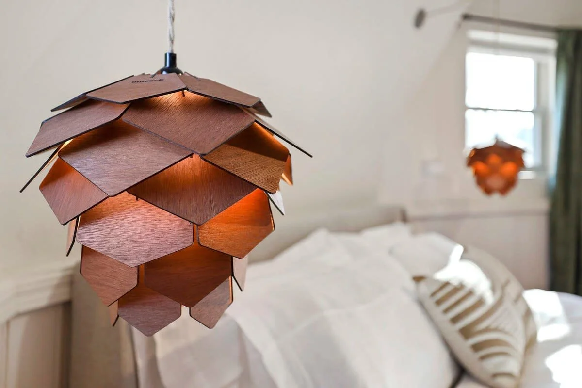 Fun, custom geometric details throughout.
