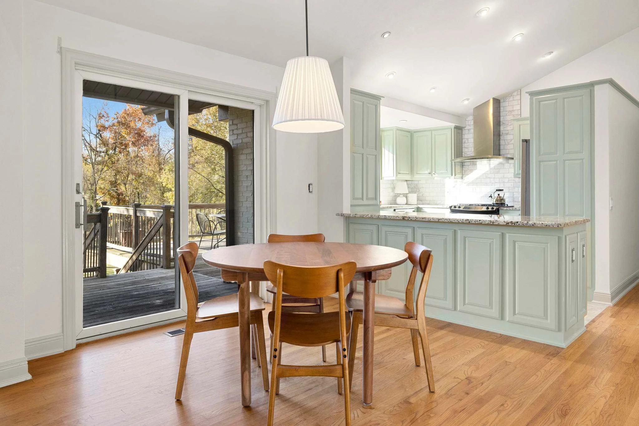 Our open concept kitchen and a table for 4. 