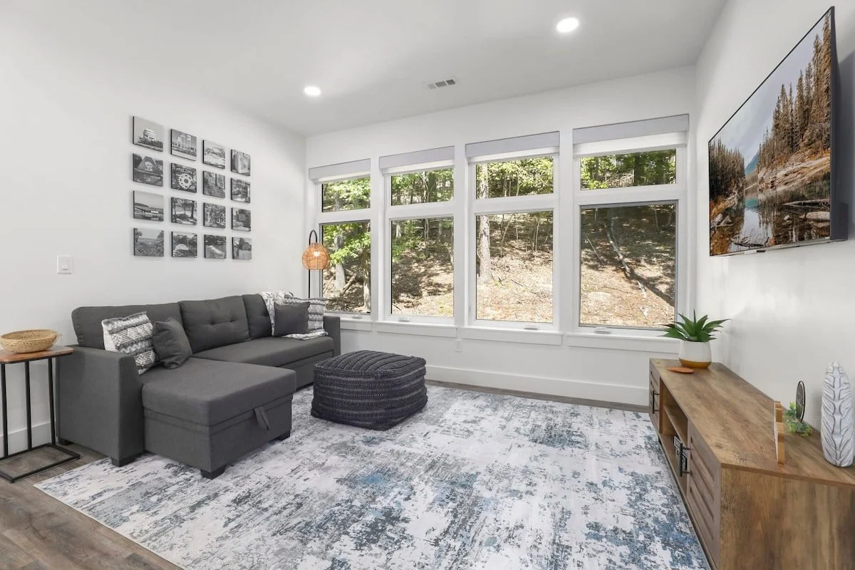 Our third floor den with a full-size pull-out couch and Smart TV is a perfect spot to watch a movie or game!