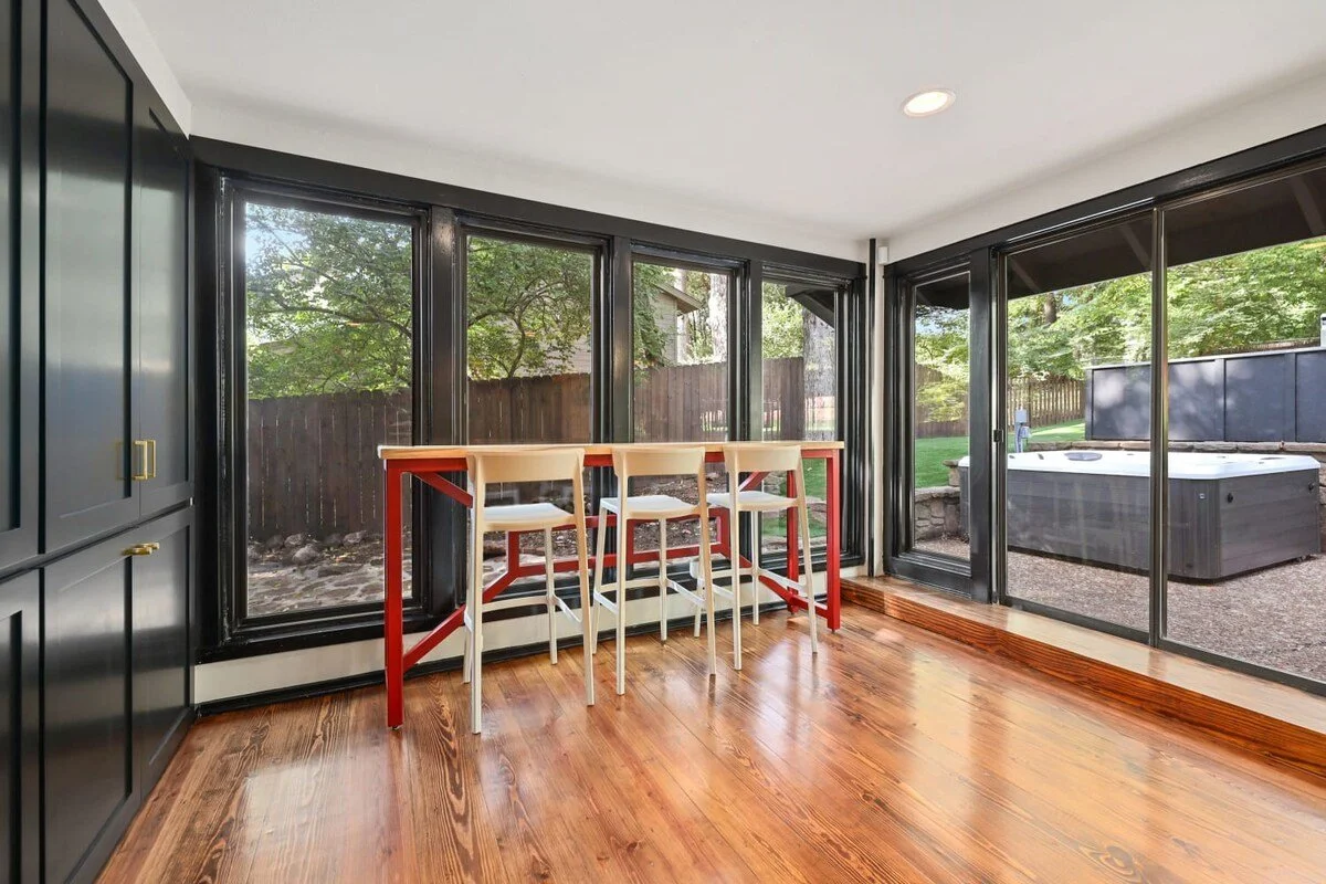 Surrounded by large windows, you will enjoy a cocktail bar area with access to our epic backyard space.