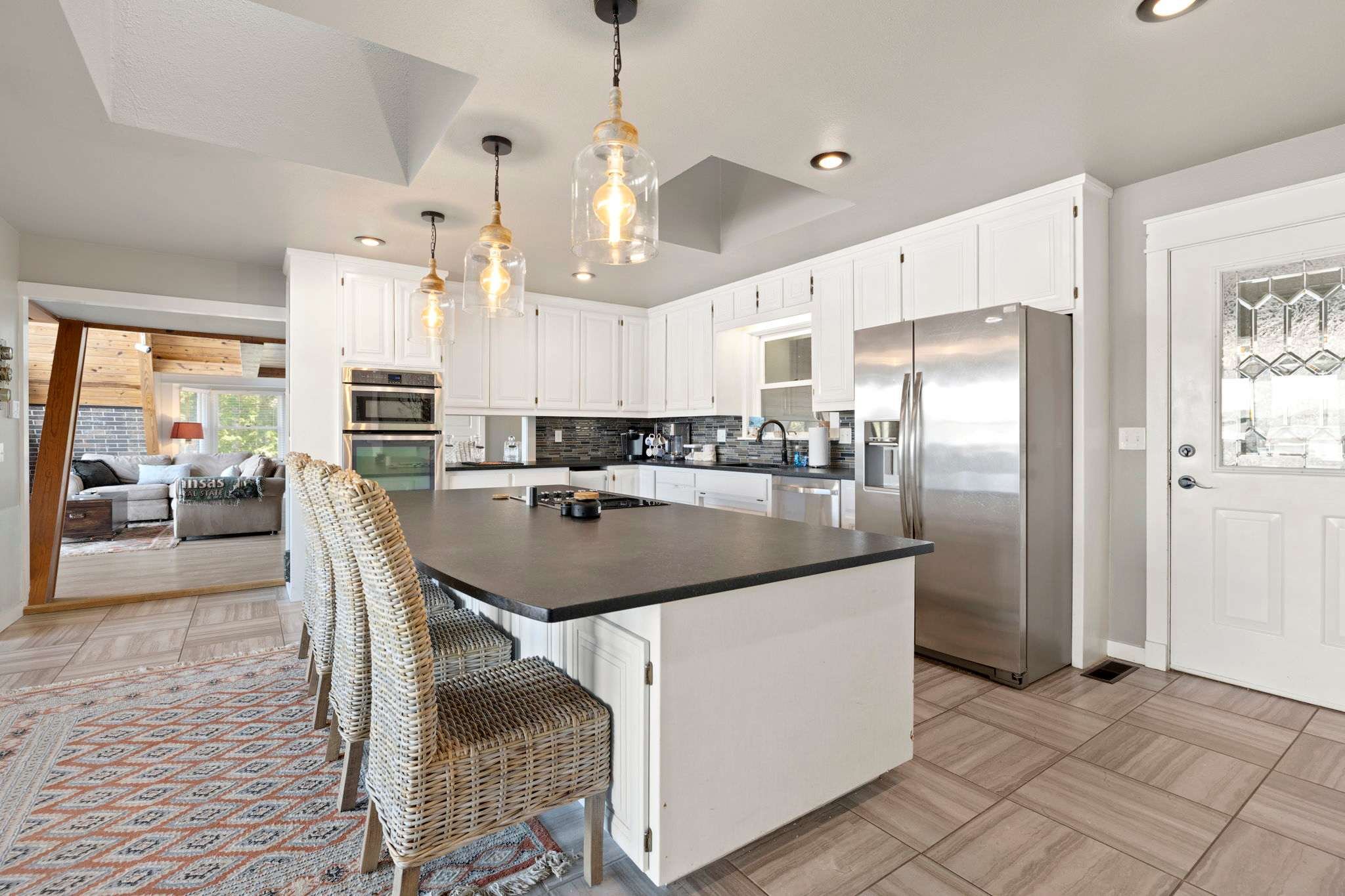 The kitchen is fully stocked to whip up a meal or just a good cup of coffee.