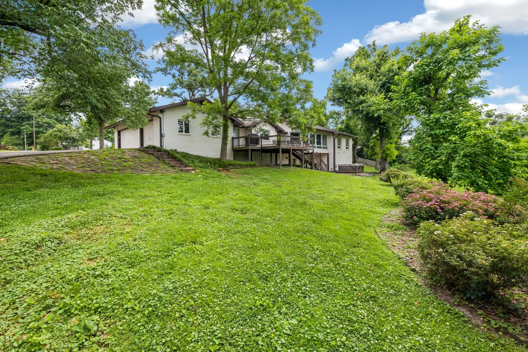 Large manicured yard.