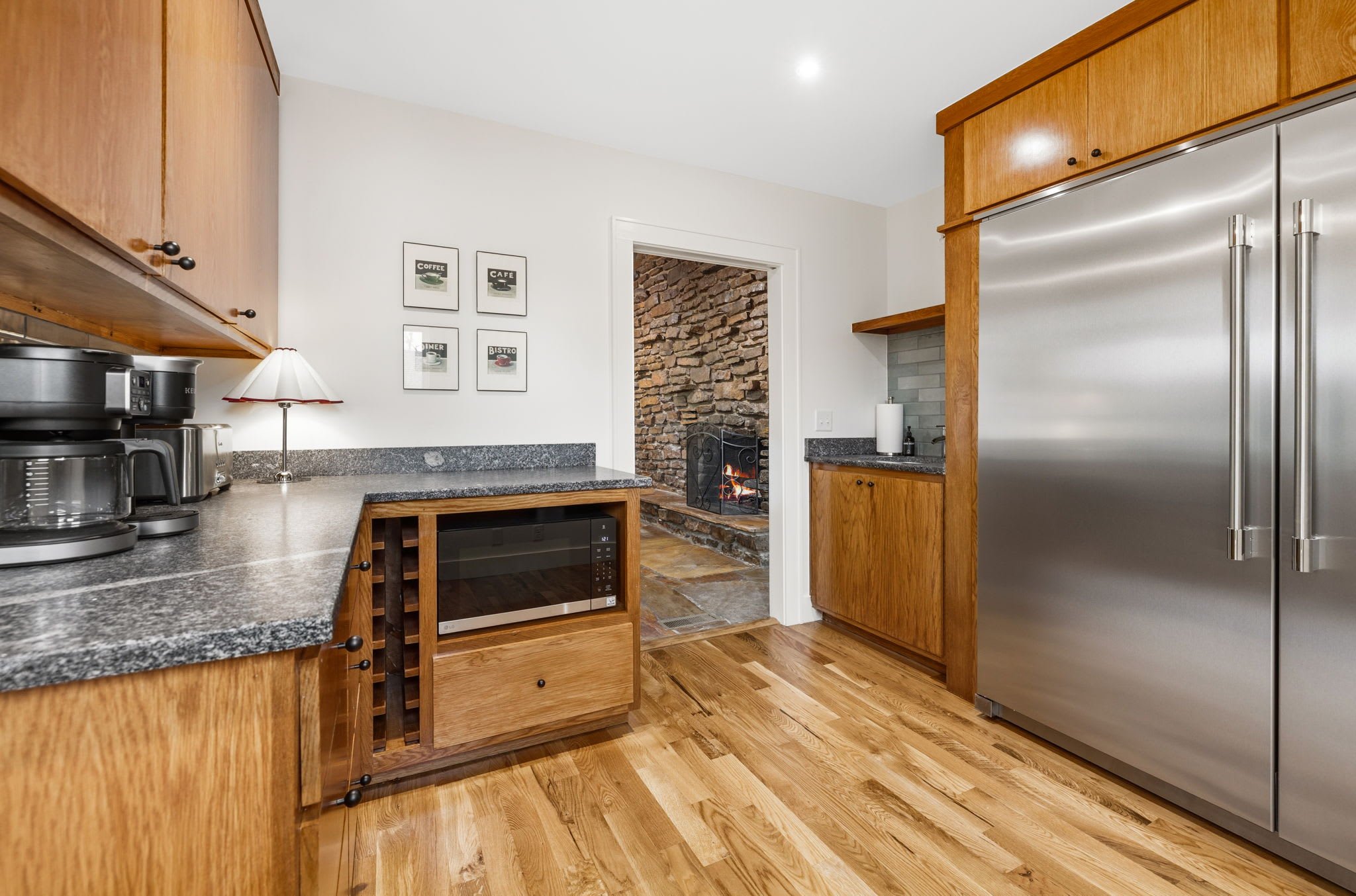 Butler's kitchen with coffee station.