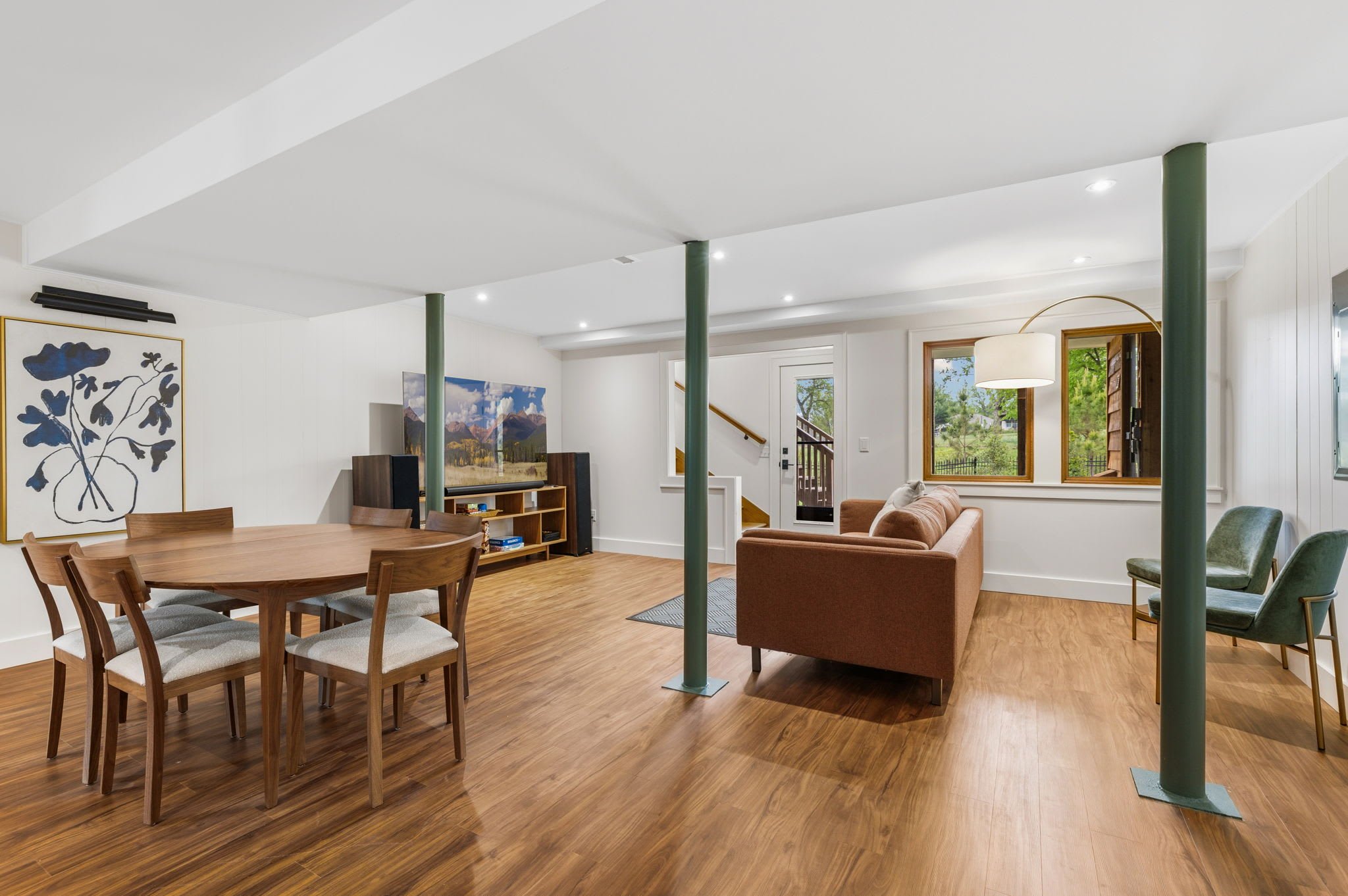 Enjoy a movie or the big game on the large Smart TV with Sonos sound system.