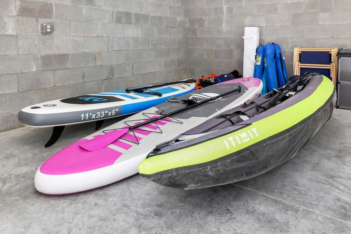 Grab the inflatable kayak, the inflatable paddle boards, and beach chairs for a lovely day on the water! 