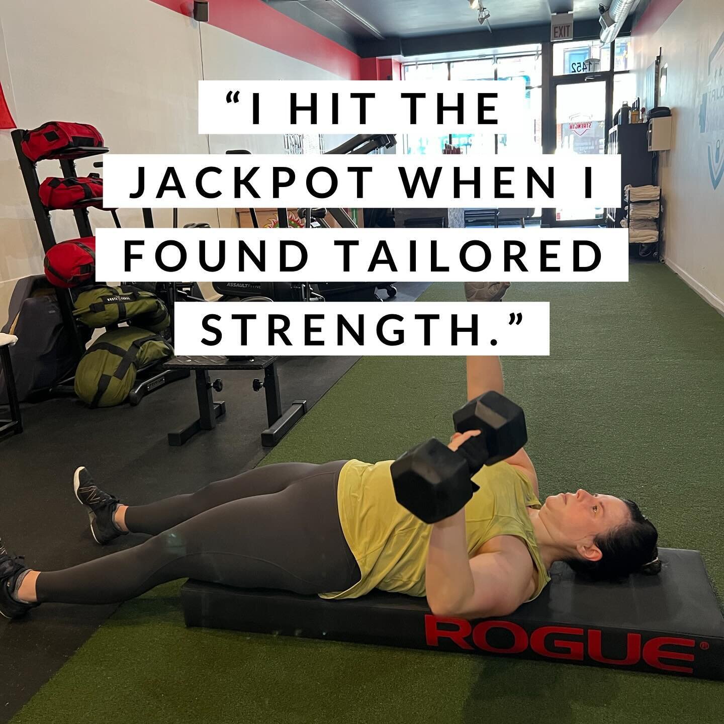 We love making our clients feel this way!! Emily has tackled big fitness goals and is a critical piece of our TS community. We know that you&rsquo;ll get a feel for what makes us special when you try us out for one free week of semi-private training.