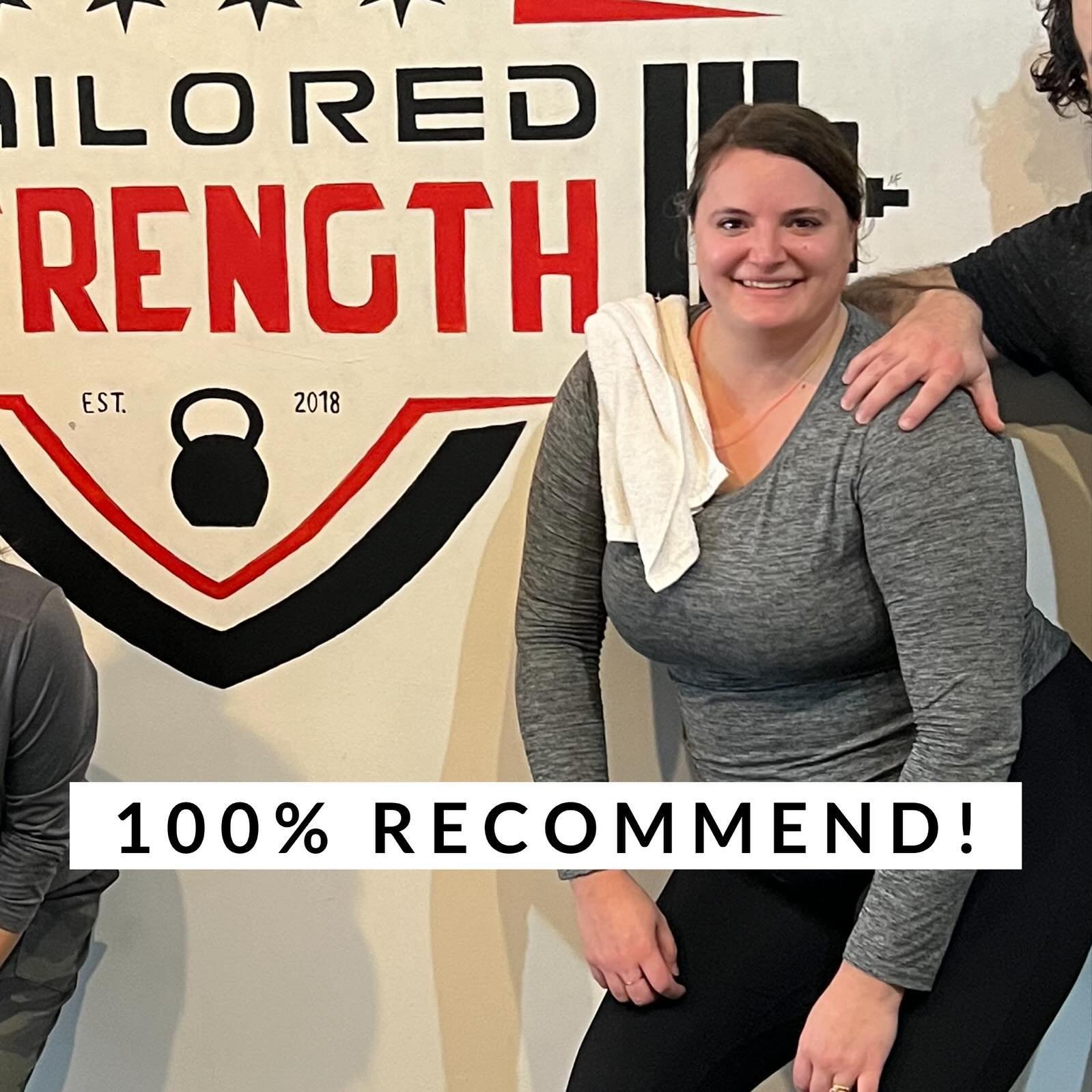 💯out of 💯 experience at Tailored Strength. Started going here with my husband to get stronger. We did our consultation with Ryan and he got us set up with a recommended plan, evaluated our form and made suggestions to help the exercises fit our spe