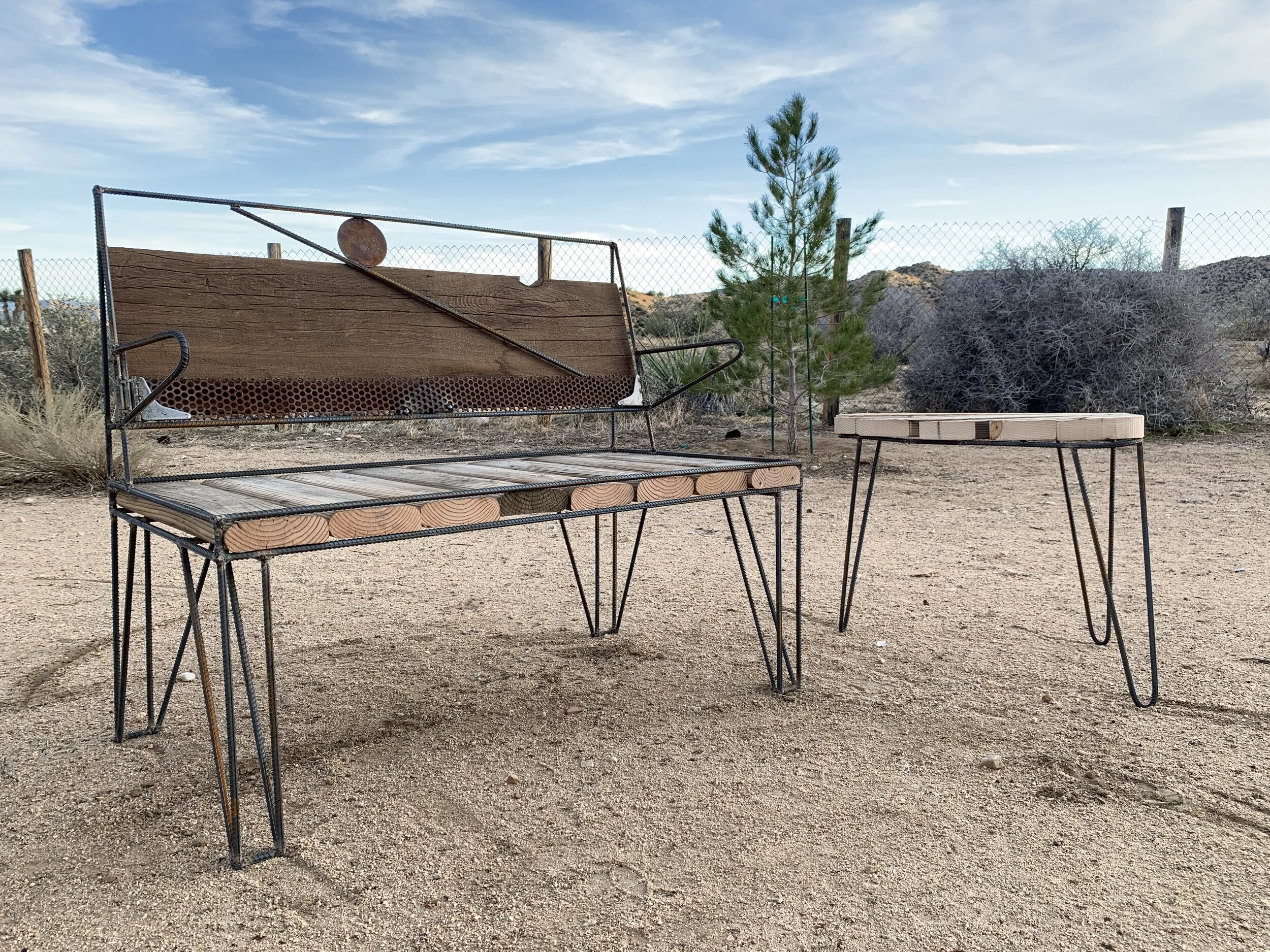 Getting Some Fresh Air II, sofa and side table