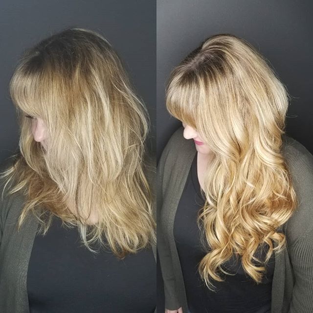 Loving this before and after. I added just two rows of 18in Hand Tied Extensions. These extensions are so comfortable and have minimal points of contact. Who wants the hair of their dream?