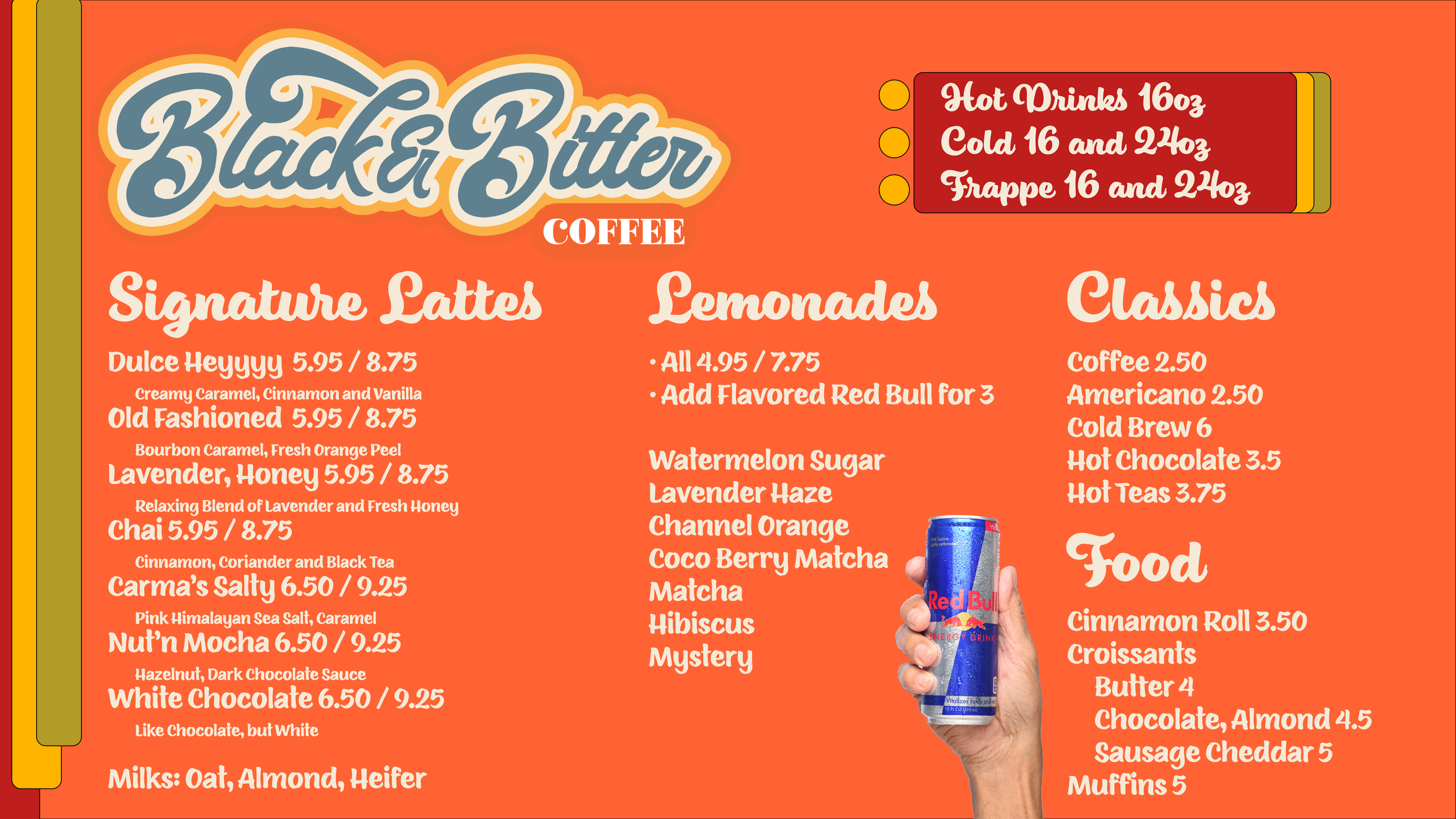 Menu — Black & Bitter Coffee and Books