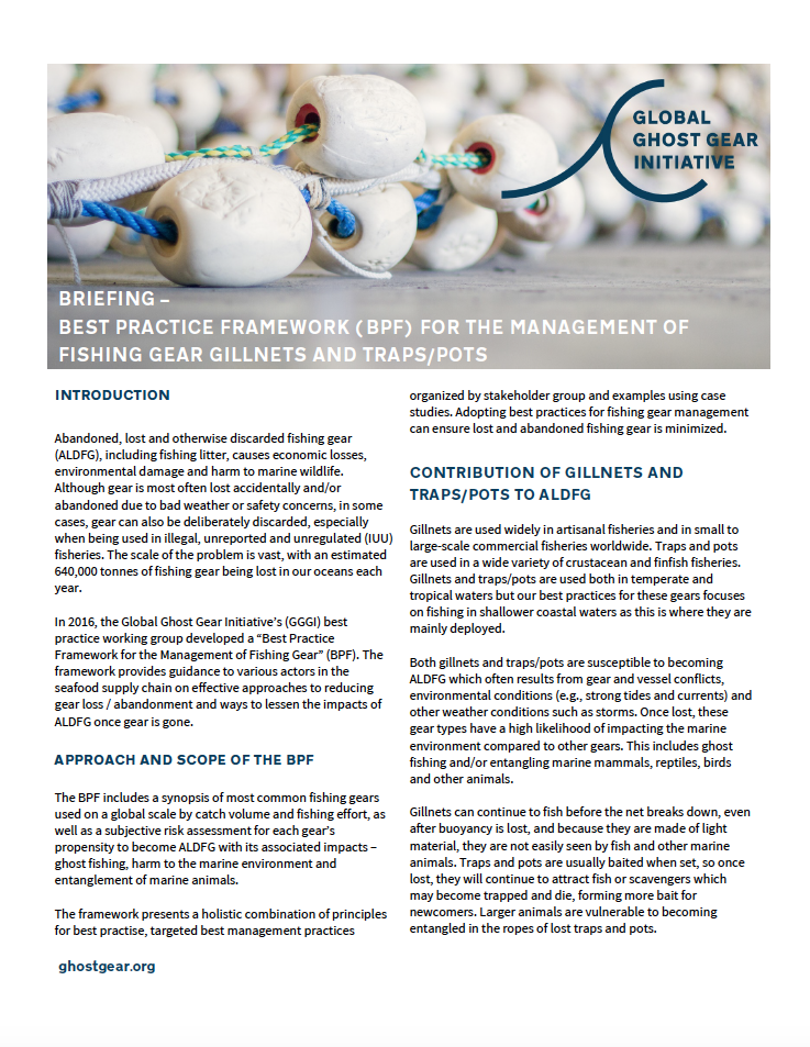 Best Practice Framework Traps and Pots