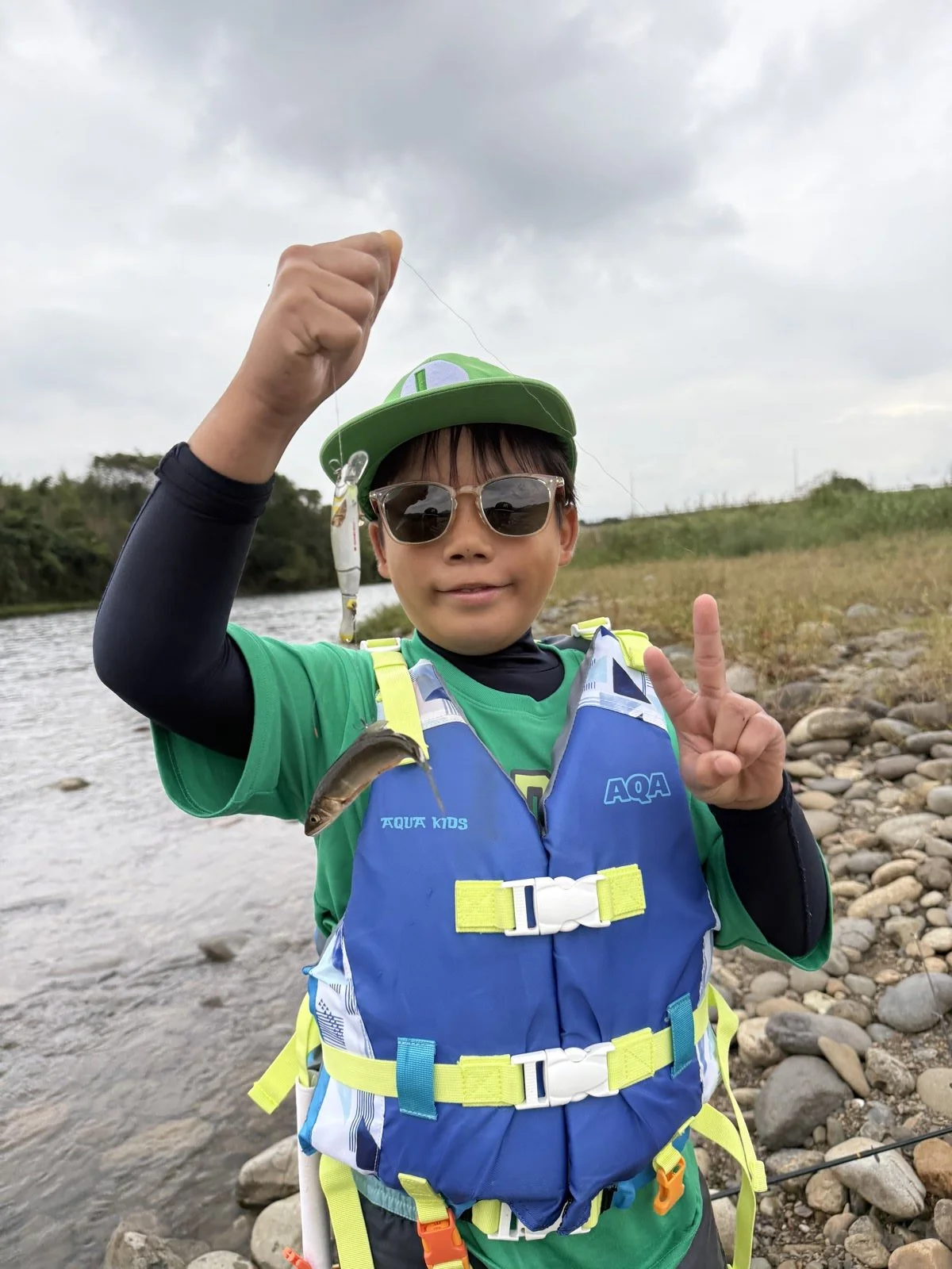 初ルアー釣り🎣息子(小3)長良川アユイングデビュー㊗️