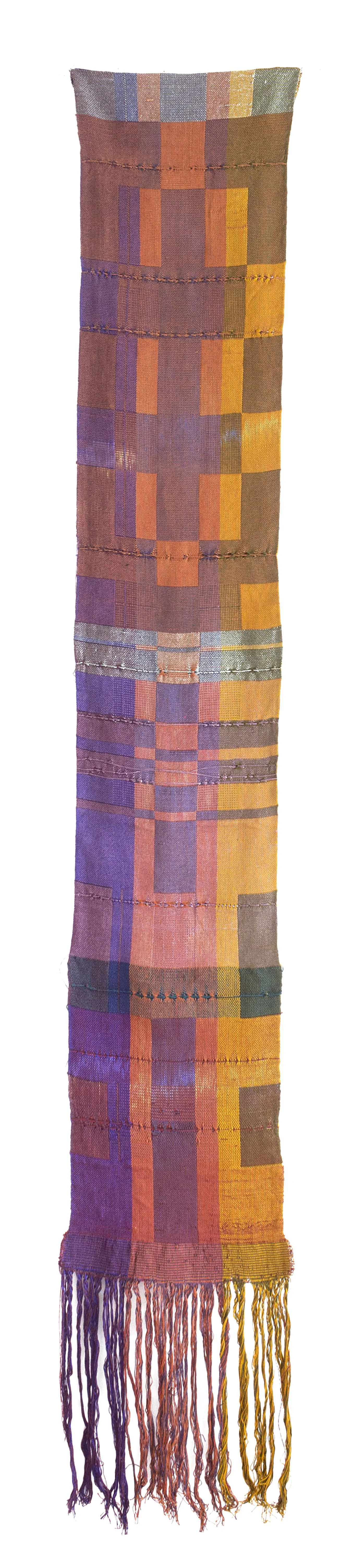   Scar   Hand woven, hand dyed cotton and acrylic, 75 x 9 in, 2016 