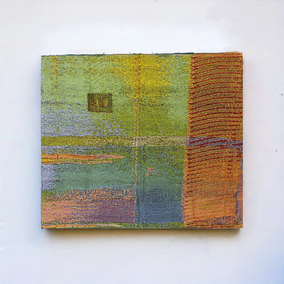  Rhythm of  a blank wall, Hand woven jacquard,  Cotton yarn, 32 x 37 inches, 2023  