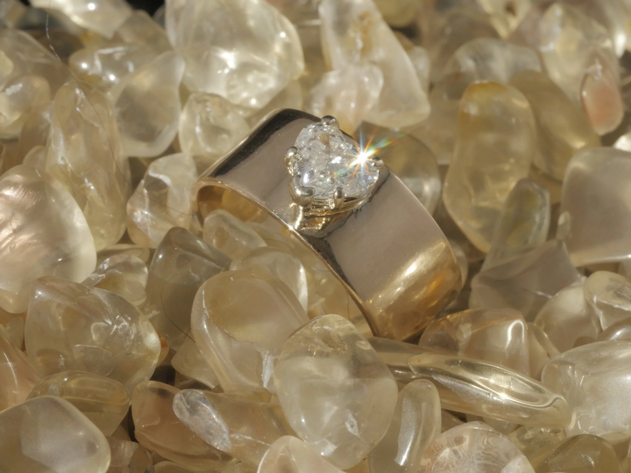 Extra Wide Heart Shaped Diamond Solitaire