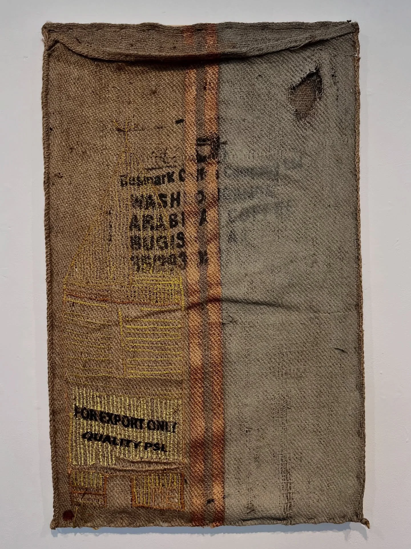 Currently on View
Who is King? And What Do I Know? A solo exhibition by Gill Allderman @gill.allderman 

&ldquo;My work begins with the material itself. I use humble, often discarded objects, hessian burlap sacks, cloth, paper - materials that carry 