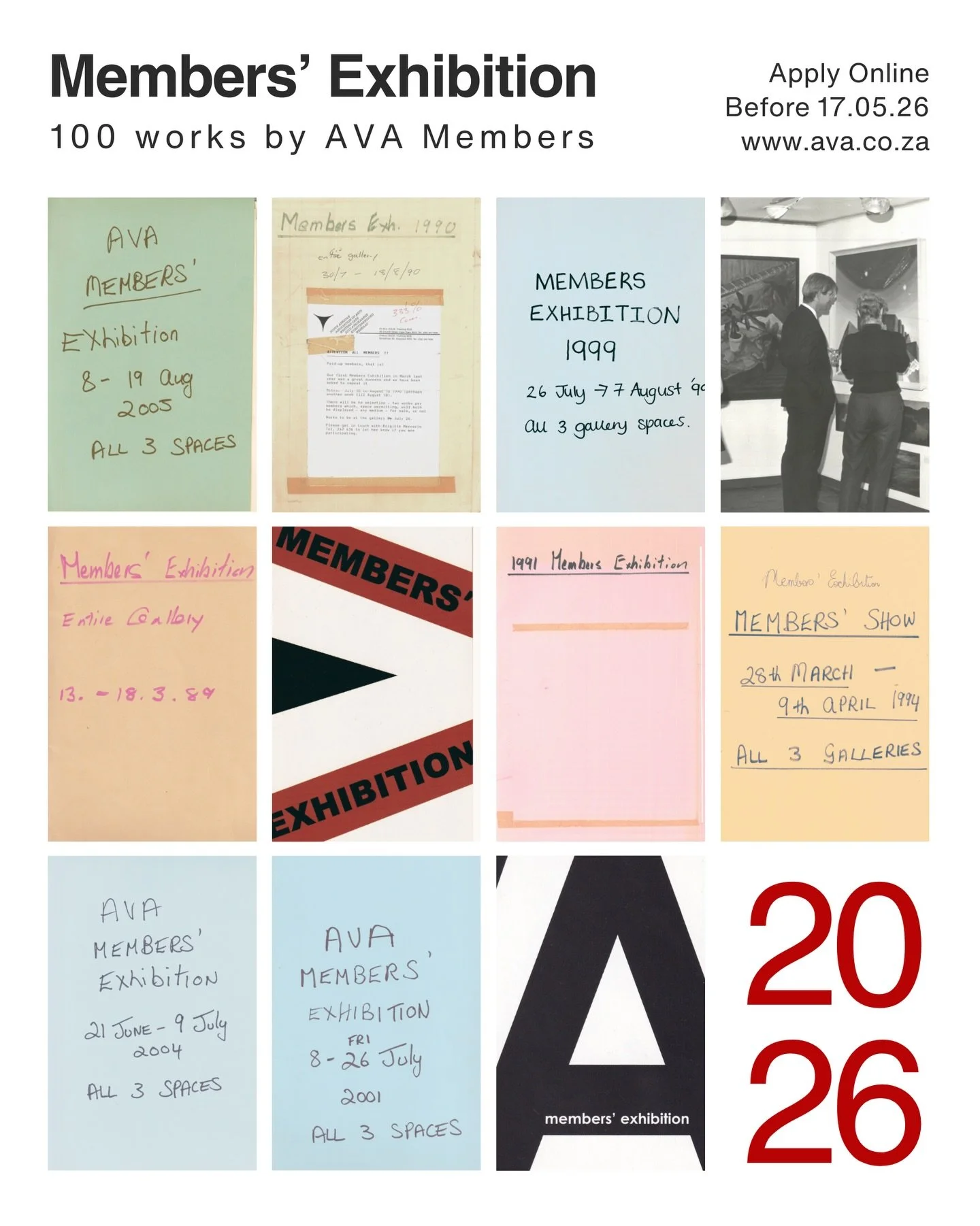 2026 Members&rsquo; Exhibition 
Apply Online before 17 May 2026

A reminder to apply to our upcoming Members&rsquo; Exhibition returning this year. Showcasing 100 works from our community, this exhibition serves as a dedicated platform for members to