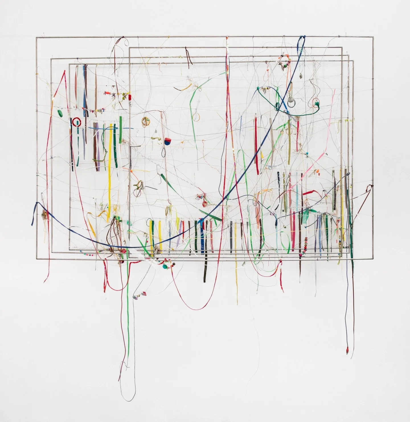 Artist-led Walkabout 
Saturday 16 May | 11am - 1pm
@piatruscott 

Pia Truscott&rsquo;s solo exhibition presents a series of wire &ldquo;drawings&rdquo; entangled with everyday objects. Like a pencil moving across a page, these suspended wires and rib