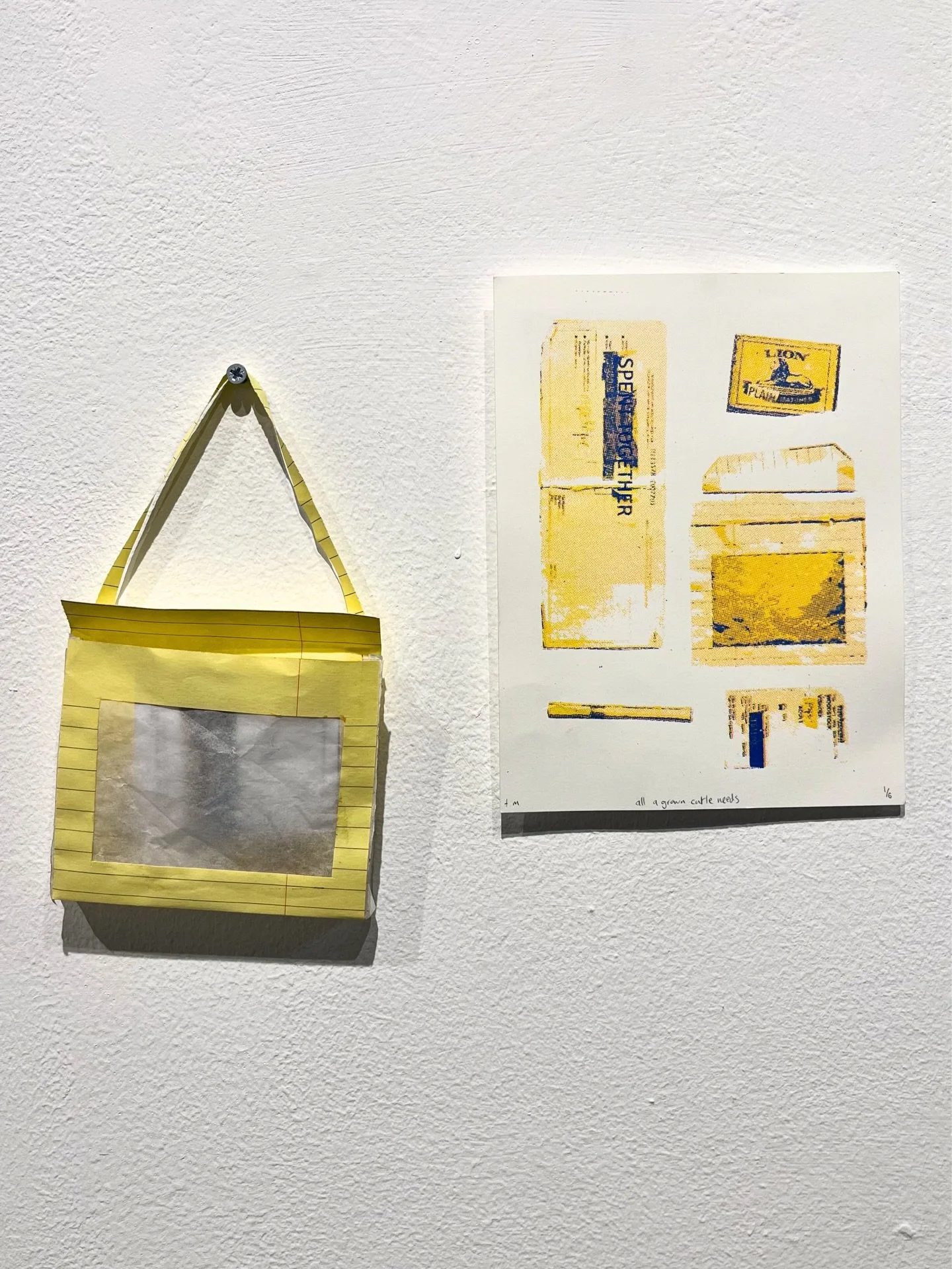 Currently on View 

In Broken Telephone, Luca Evans and Thato Makatu engage in a collaborative exchange of works made in response to one another&mdash;a creative back-and-forth of ideas, prototypes, and artworks. By printing, stitching, taping, stapl