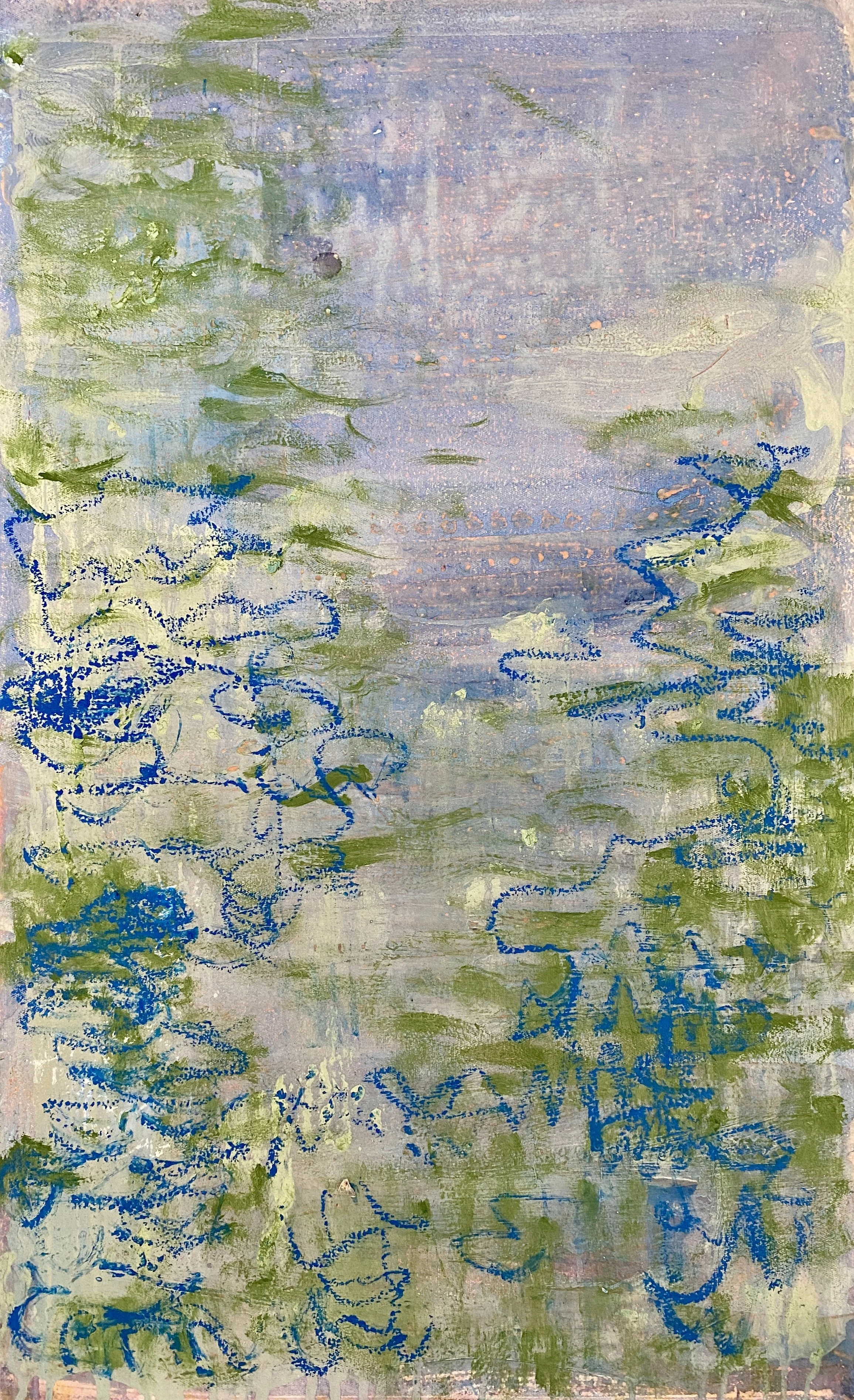 Shoreline of the Invisible I, 2026, Ink, Wax and Oil pastel_paint on Canvas, 44 x 72.5 x 4 cm (unframed).jpg