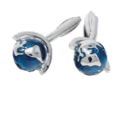 Gemelli fantasia mappamondo rotante blu