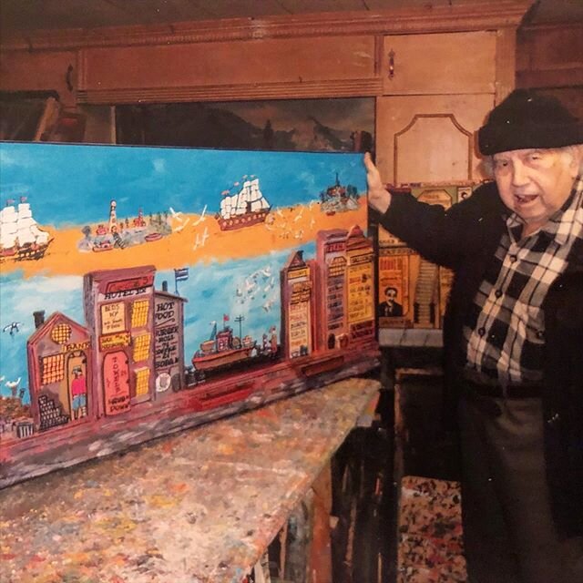 Nautical pieces aren&rsquo;t common but here&rsquo;s a lovely one!  Date unknown. ⚓️⛵️ .
.
.
.
.
#harryglaubach #artist #folkart #nyc #queens #art #baseball #yankees #mets #wood #carve #folkartist #oneofakind #streetart #manhattan #sculpture #newyork