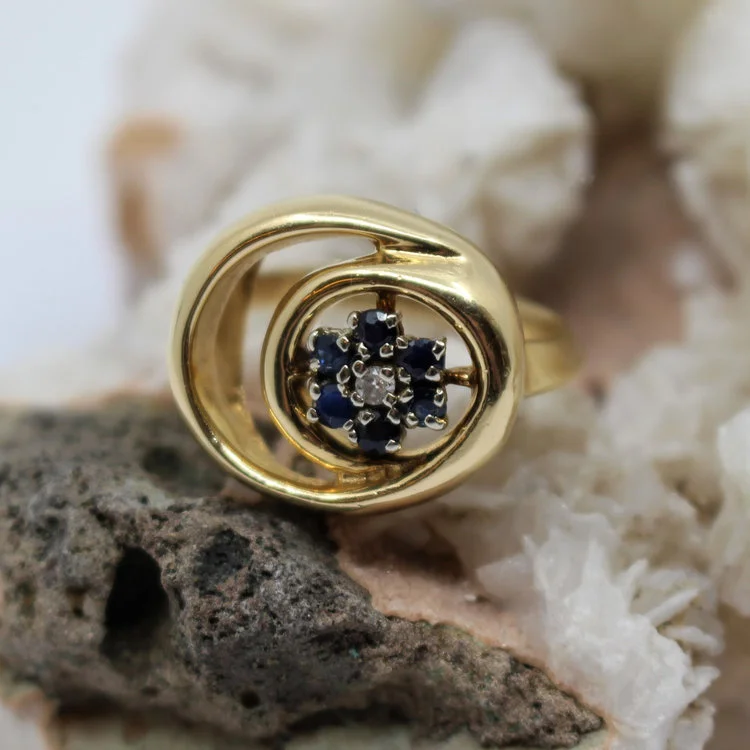 14kt Yellow Gold and Sapphire Crescent Ring with Diamond 2.jpg
