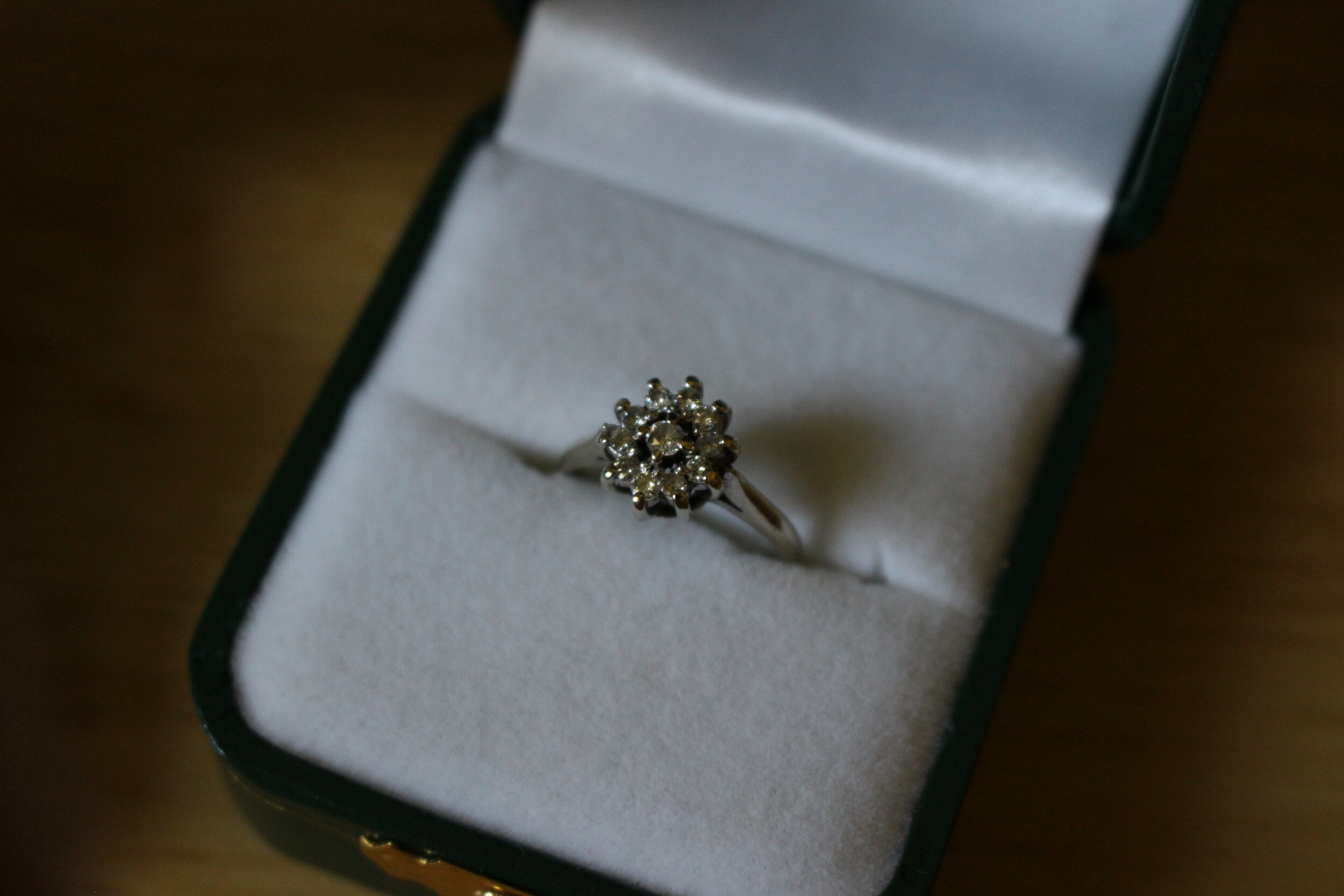 The cleaned diamond ring