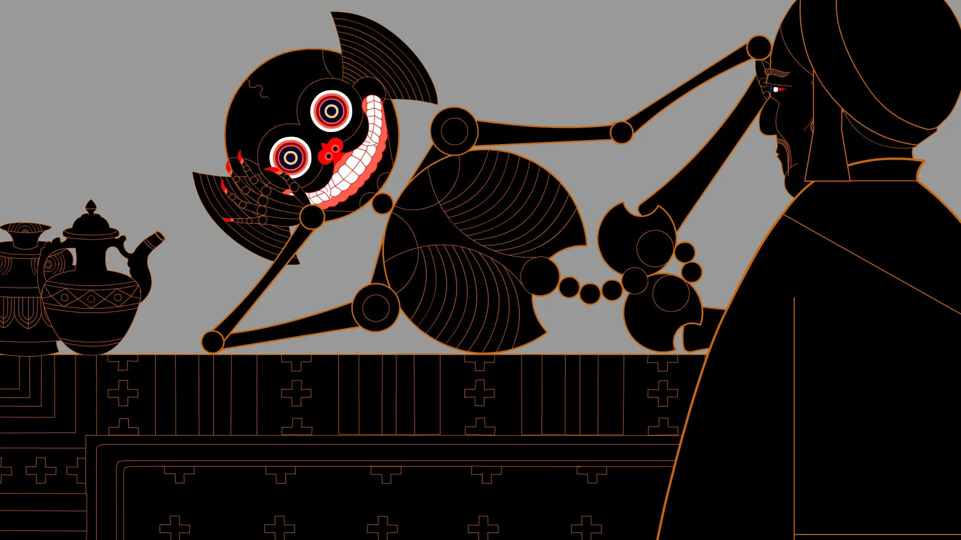 The Hunter and the Skeleton Gyentsu Gyatso | 2012 | Tibet | 26' | Animation | Tibetan with English Subtitles Screenplay: Genyecho Actors: Gentsu Gyatso, Sonam Phuntsok, Dawa Gyatso, Gengar, and others. Trailer Gentsu Gyatso, also known as Bai Bin, tells an old Tibetan folktale in his half-hour animated film The Hunter and the Skeleton . A hunter leaves his village to go into the mountains and encounters a frightening skeleton on his journey. The hunter and the skeleton find themselves in a reciprocal relationship between friendship and enmity. For Gentsu Gyatso, the combination of new media and tradition is a means of bringing Tibetan culture into the present and preserving it in this way. His work The Hunter and the Skeleton combines these two mutual poles in a harmonious and impressive way.