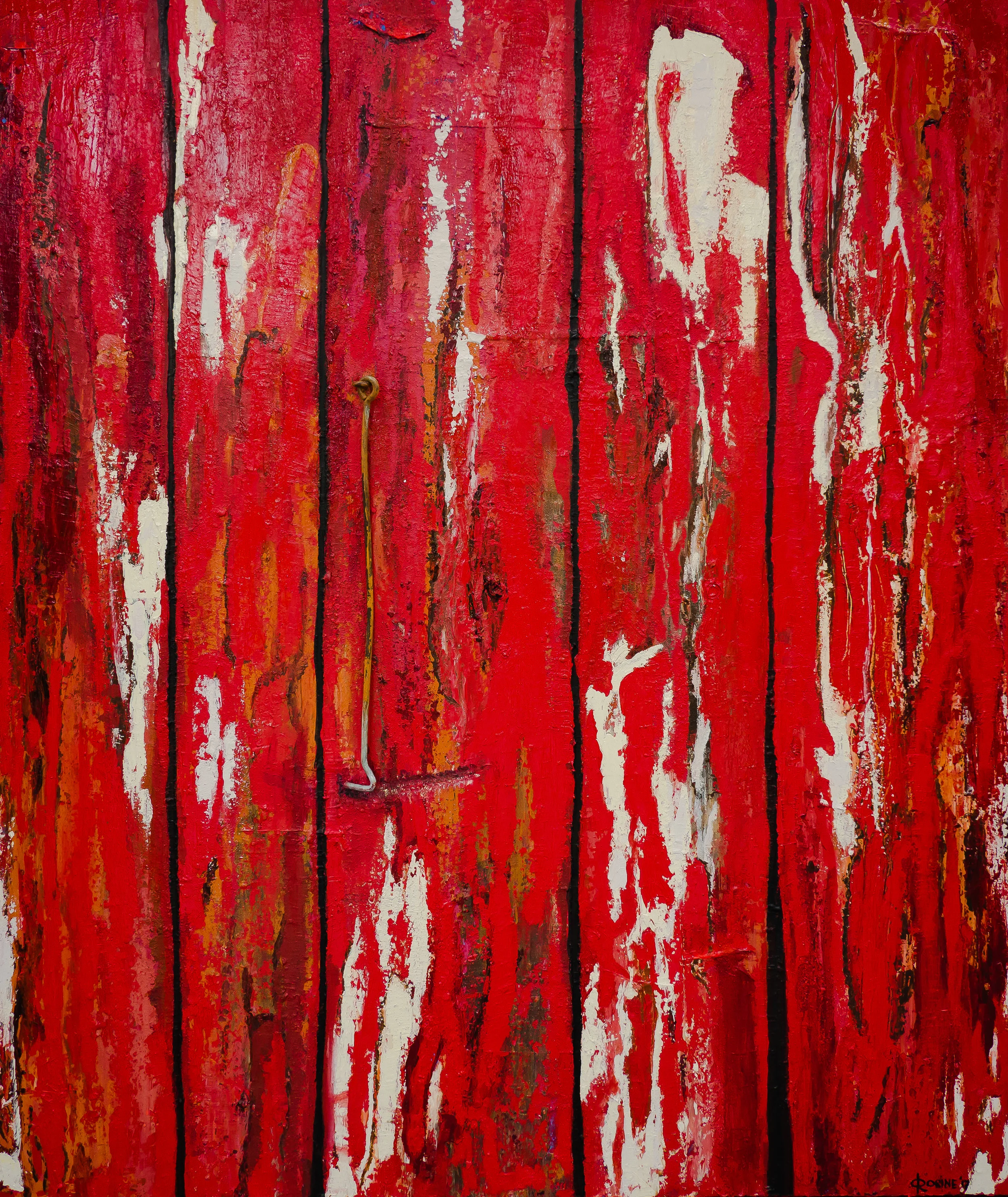 Rode deur abstract