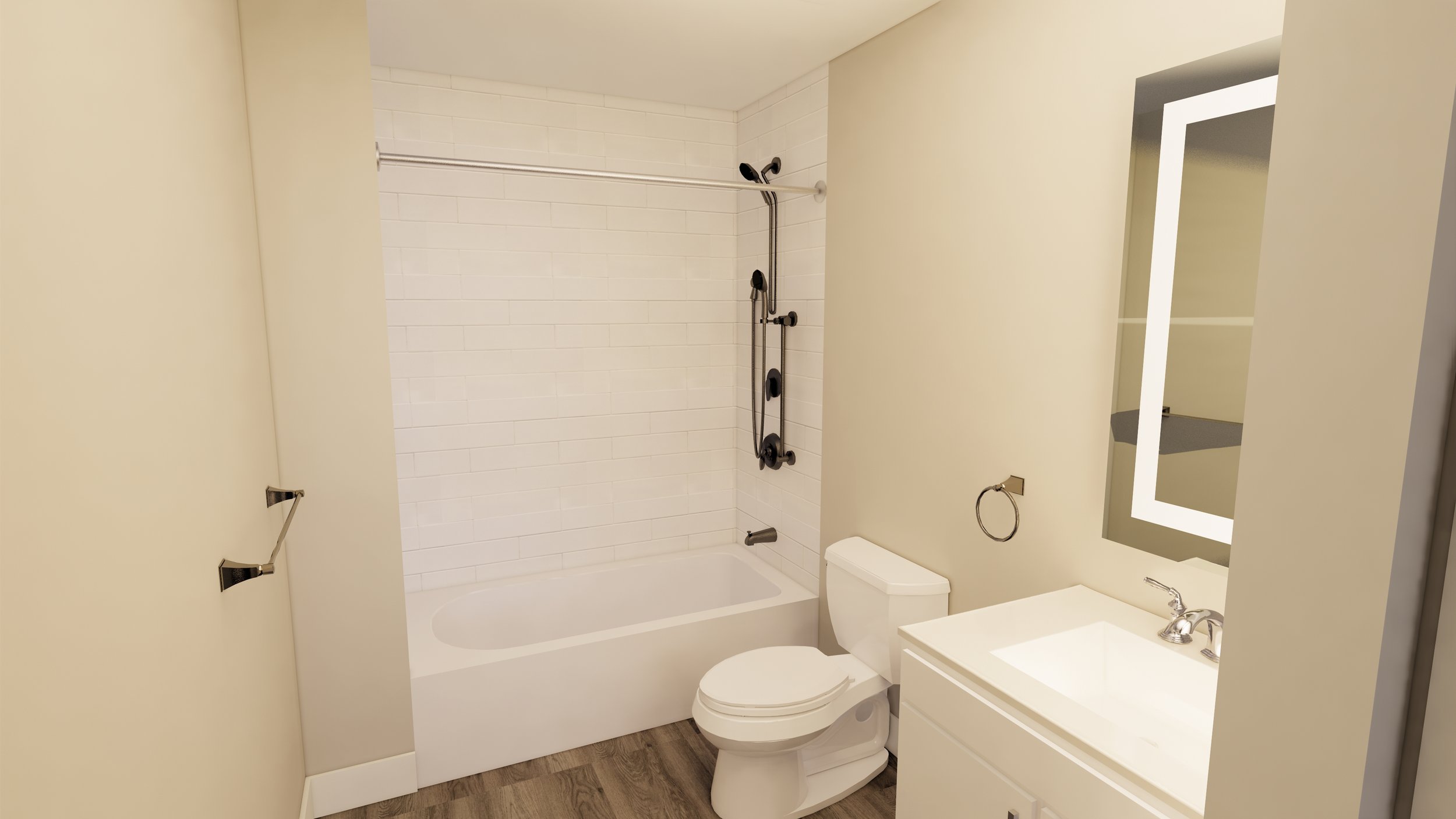 Interior - Typical Apartment Bathroom with Bathtub