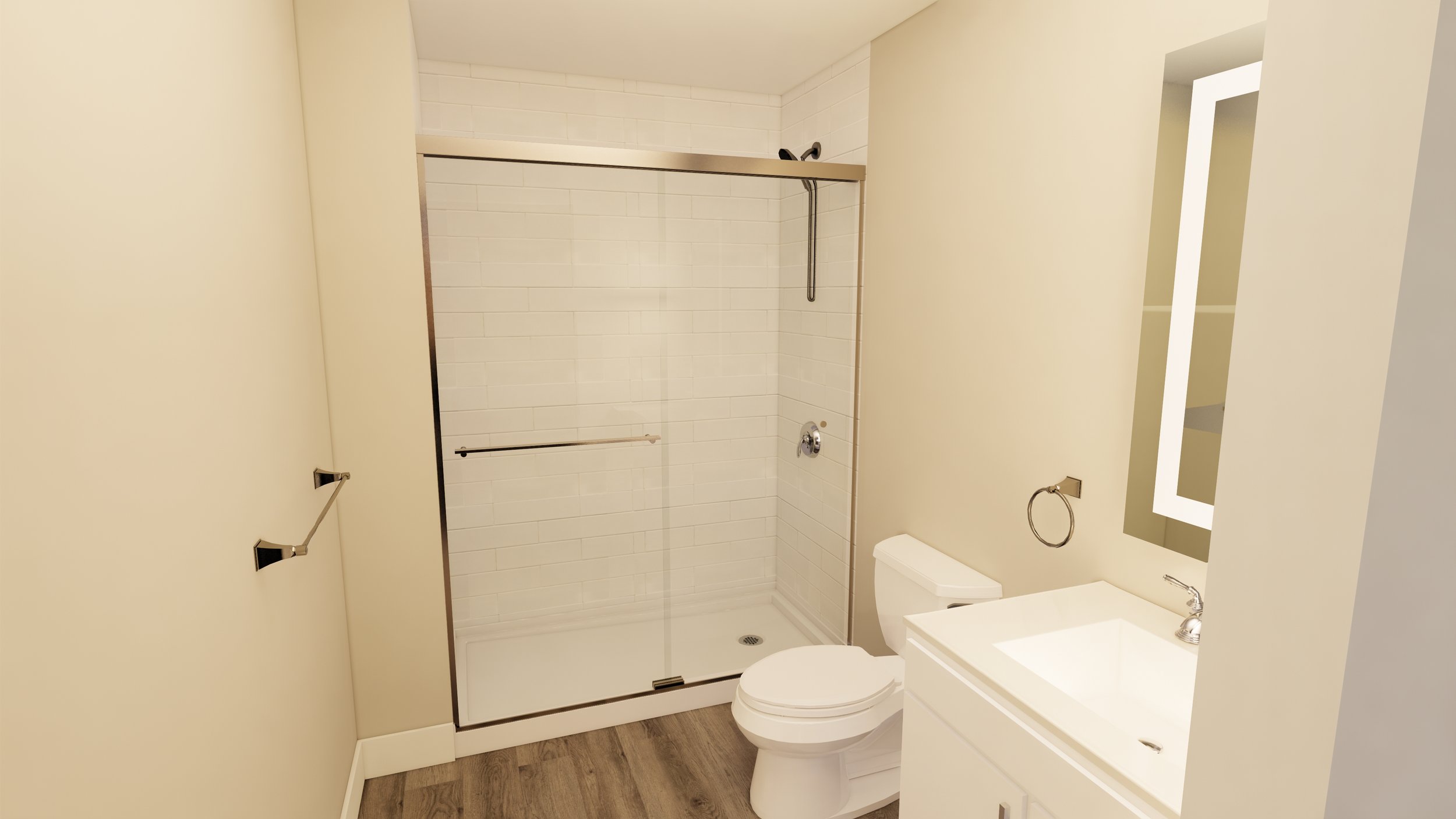 Interior - Typical Apartment Bathroom with Shower