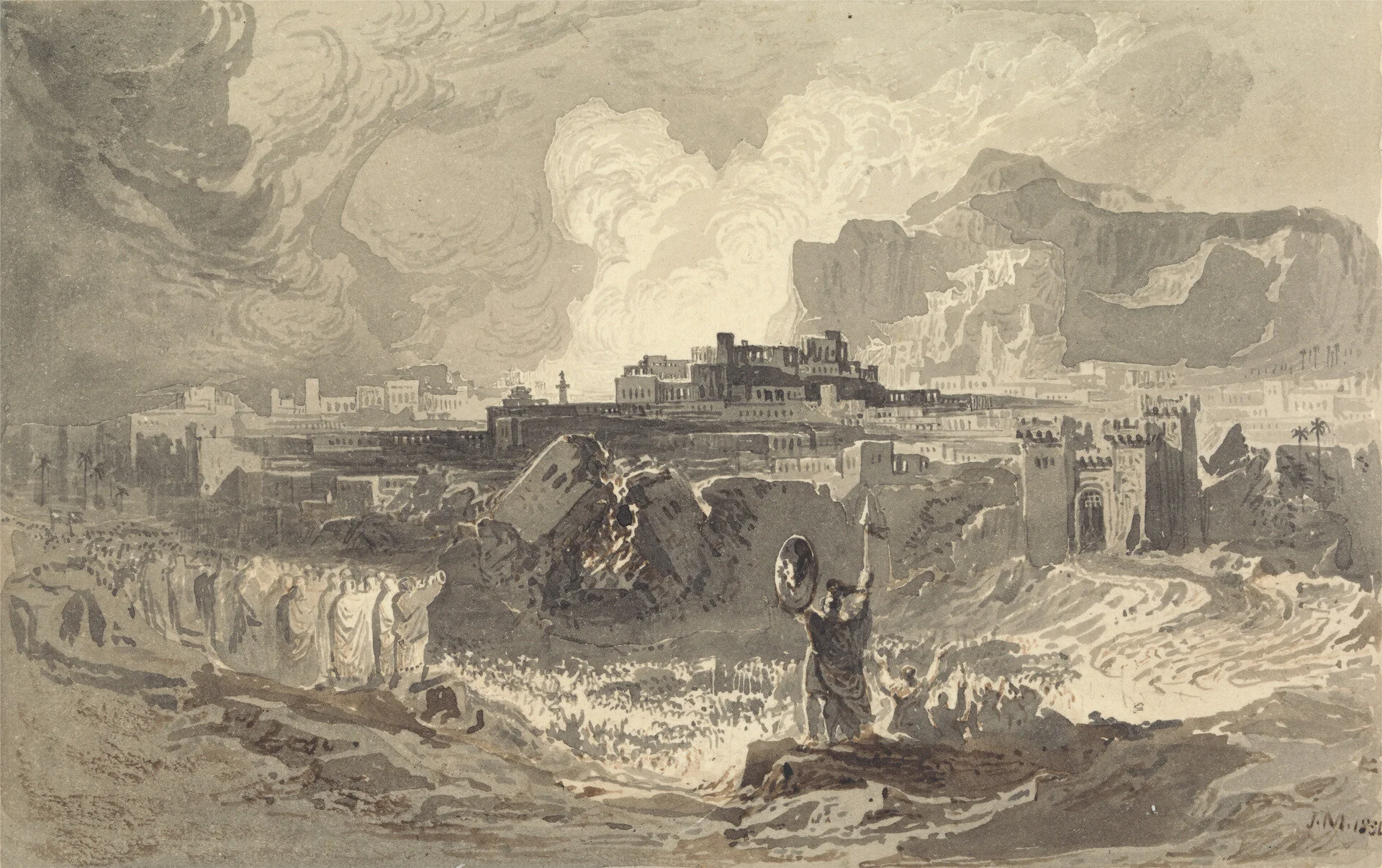The Walls of Jericho (1834) by John Martin (1789–1854)